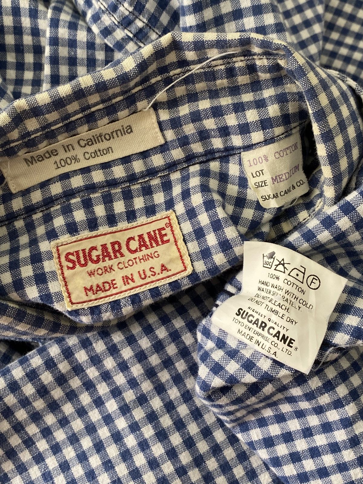 Sugar Cane Sugarcane Co by Toyo Enterprise Gingham Blue Button Up Shirt Size US M / EU 48-50 / 2 - 7 Thumbnail