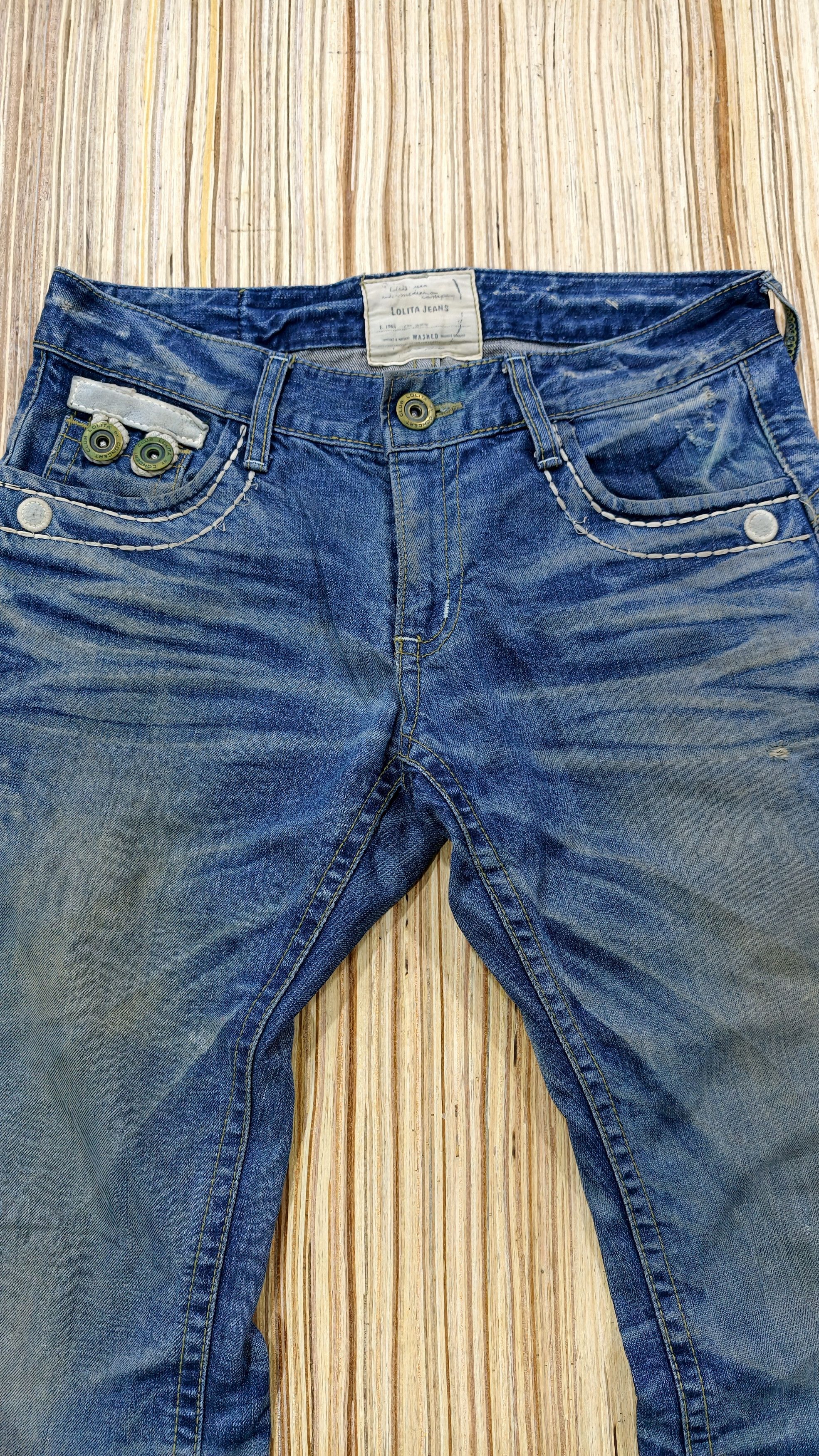 Japanese Brand vintage lolita flare denim jeans Size US 33 - 2 Thumbnail