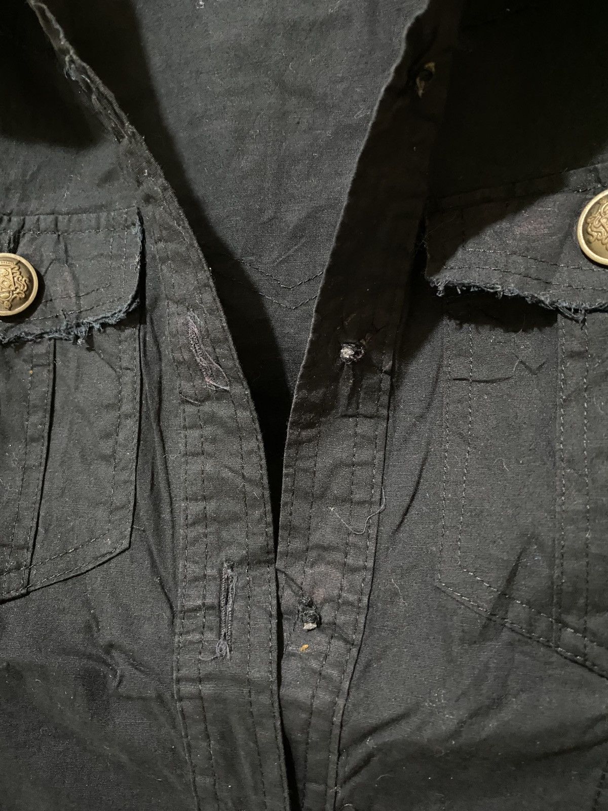 Le Grande Bleu (L.G.B.) 2000s Garula Gothic Punk Style Poem Button Shirt Size M / US 6-8 / IT 42-44 - 4 Thumbnail