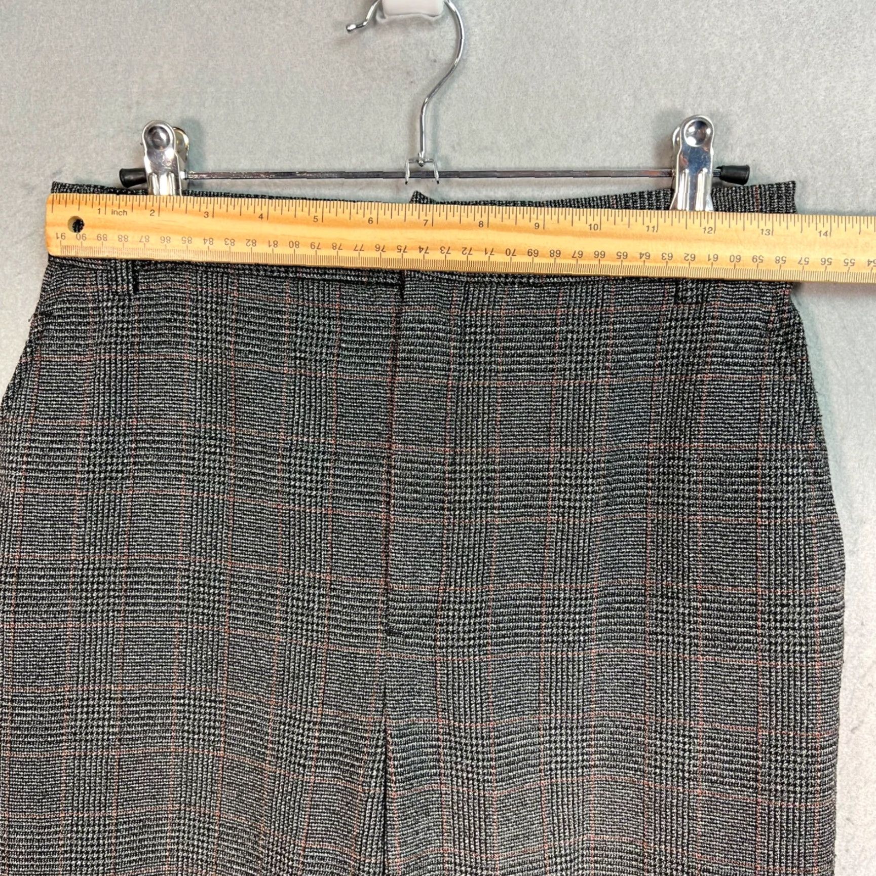 Zara Zara Womens Pants Plaid Dark Gray Trousers Elastic Waistband High Rise M Size 32" / US 10 / IT 46 - 5 Thumbnail