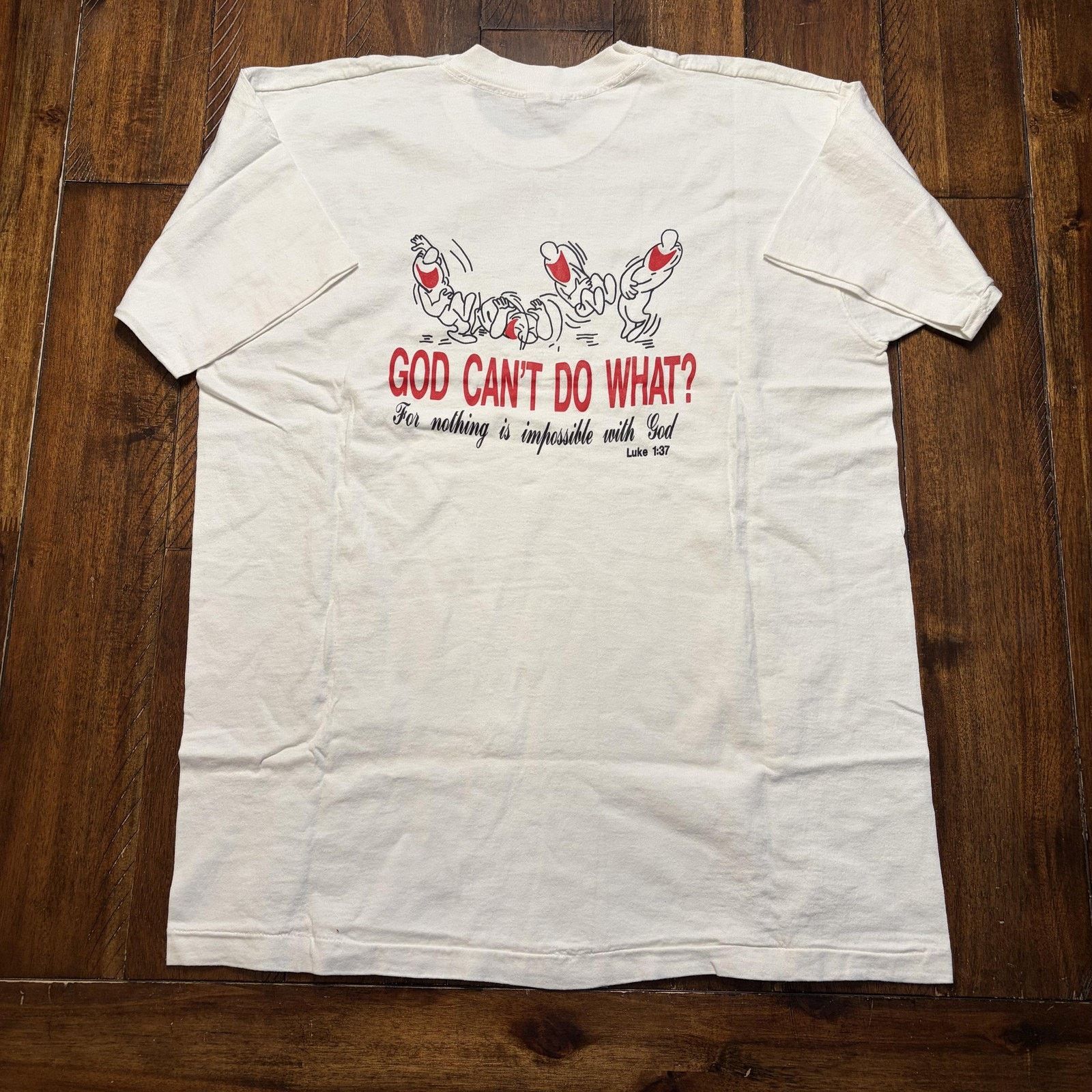 Fruit Of The Loom Vtg Fruit Of The Loom Shirt XL God Can't Do What Christian Size US XL / EU 56 / 4 - 2 Thumbnail
