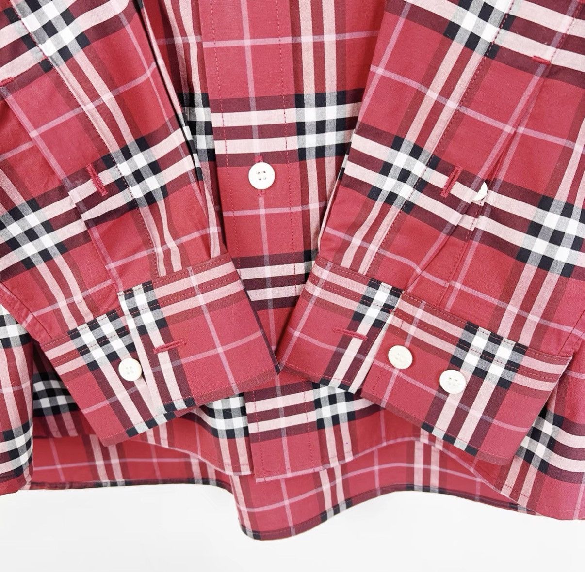 Burberry Burberry Red Check Single-Breasted Long Sleeve Shirt K12 Size US M / EU 48-50 / 2 - 6 Thumbnail