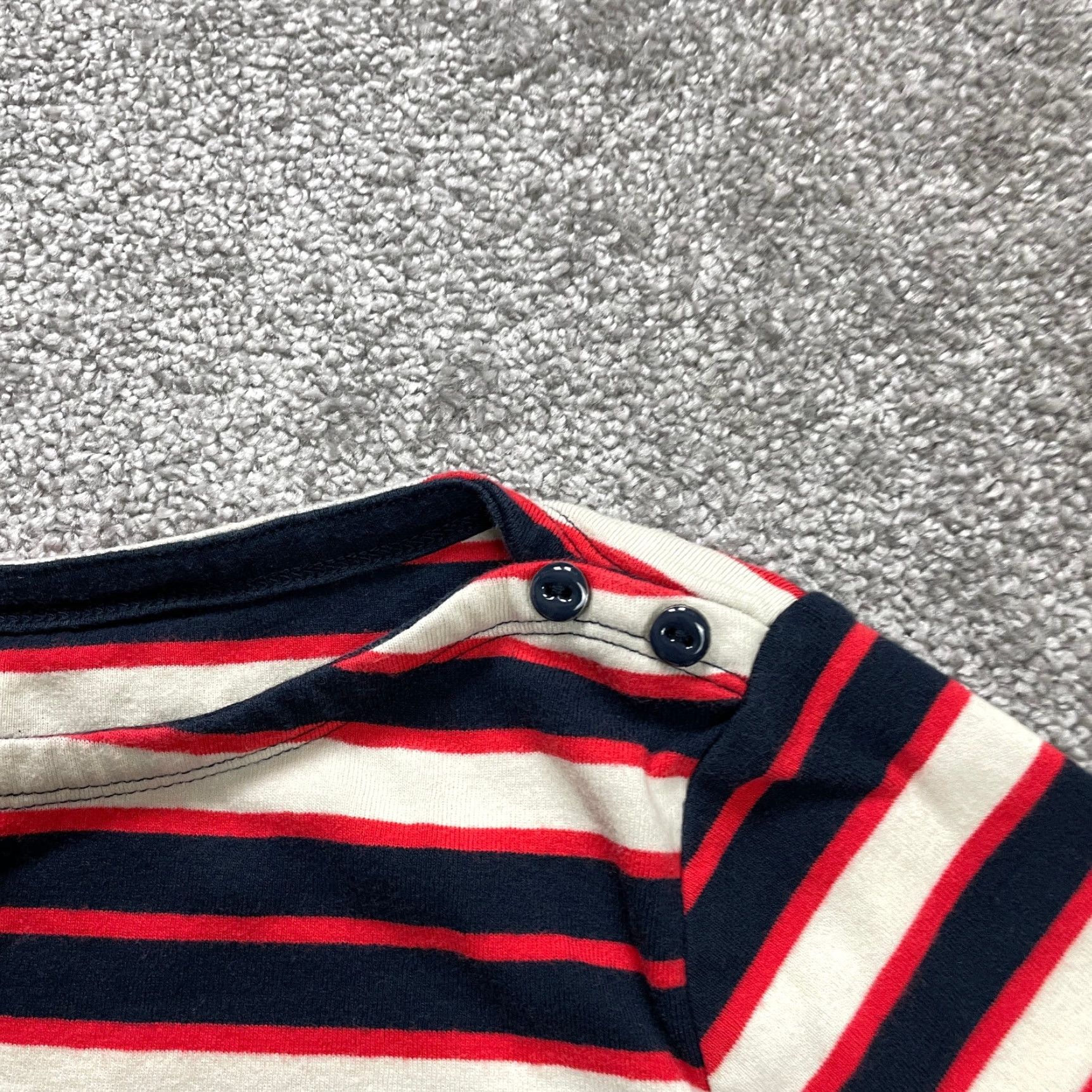 Lands' End VINTAGE Lands' End Women's Shirt Small 6-8 Casual Long Sleeve Striped Cotton Blue Red Women's Size S / US 4 / IT 40 - 2 Thumbnail