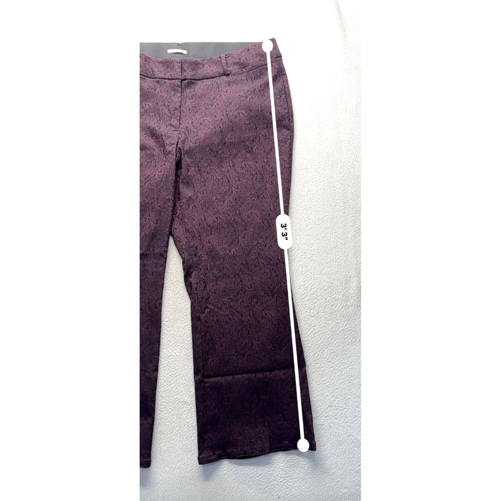 Vintage Lane Bryant Pants Womens 20 Black The Allie 20R Paisley Stretch Purple 148B Size 42" / US 20 - 7 Thumbnail