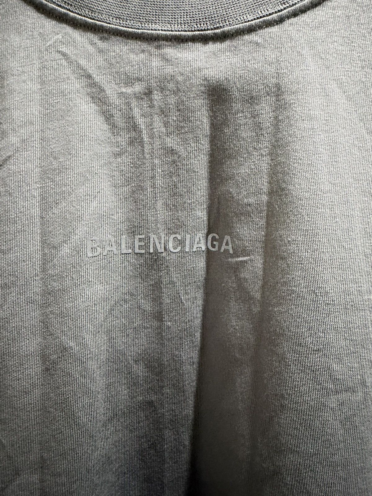 Balenciaga Balenciaga Gray Reflective Logo T-shirt L Size US L / EU 52-54 / 3 - 4 Thumbnail