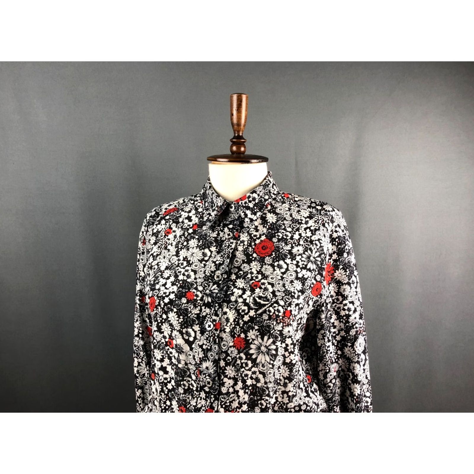 Zadig & Voltaire Zadig & Voltaire Tunic Silk Women Black Patterned Floral Long Sleeve Collared Button Pocket Blouse Modern style Size ONE SIZE - 4 Thumbnail