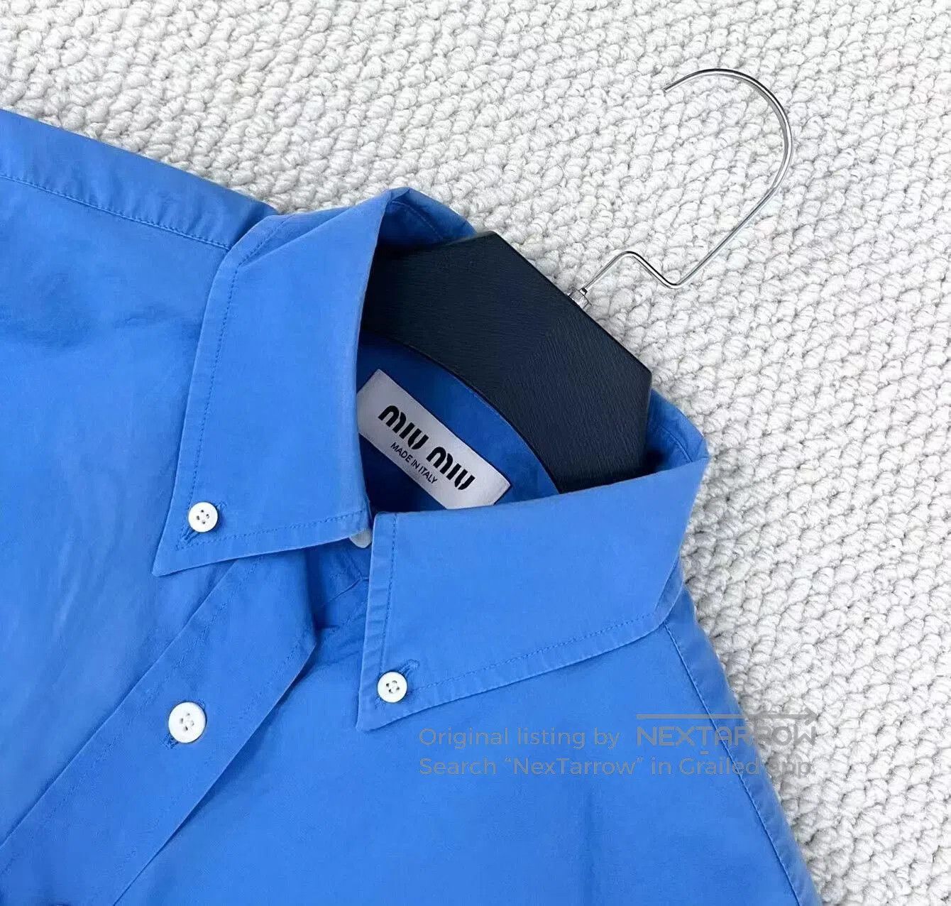Miu Miu miu miu klein blue embroidered shirt. Size M / US 6-8 / IT 42-44 - 3 Thumbnail