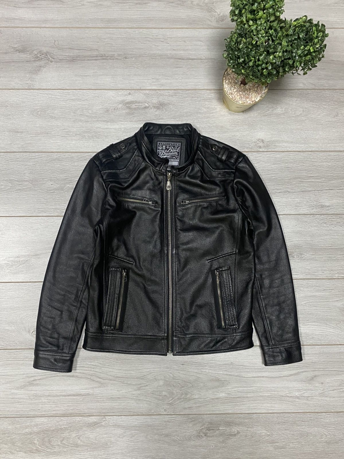 Affliction Affliction style big 3d cross Affiliation leather jacket Size US M / EU 48-50 / 2 - 6 Thumbnail