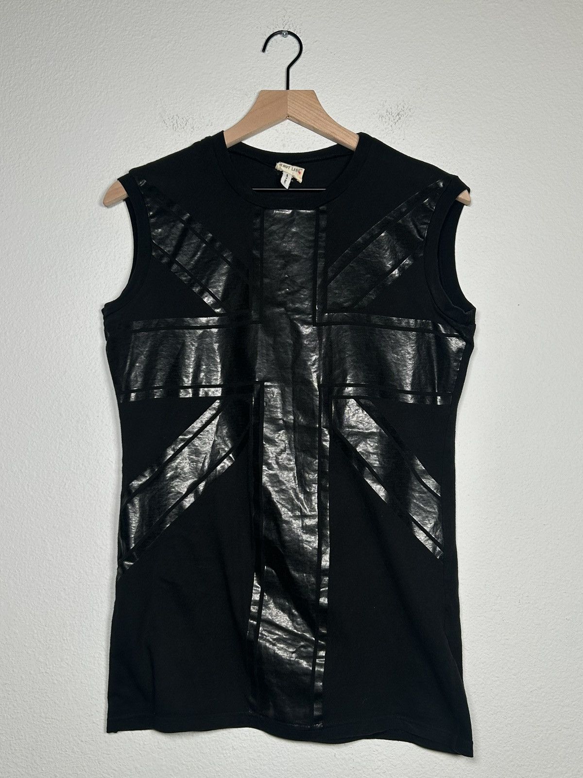 Helmut Lang AW97 Union Jack rubber tank top | Grailed