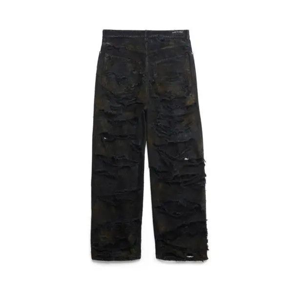 Balenciaga o1w1db10126 Super Destroyed Baggy Pants in Black Size US 36 / EU 52 - 2 Thumbnail