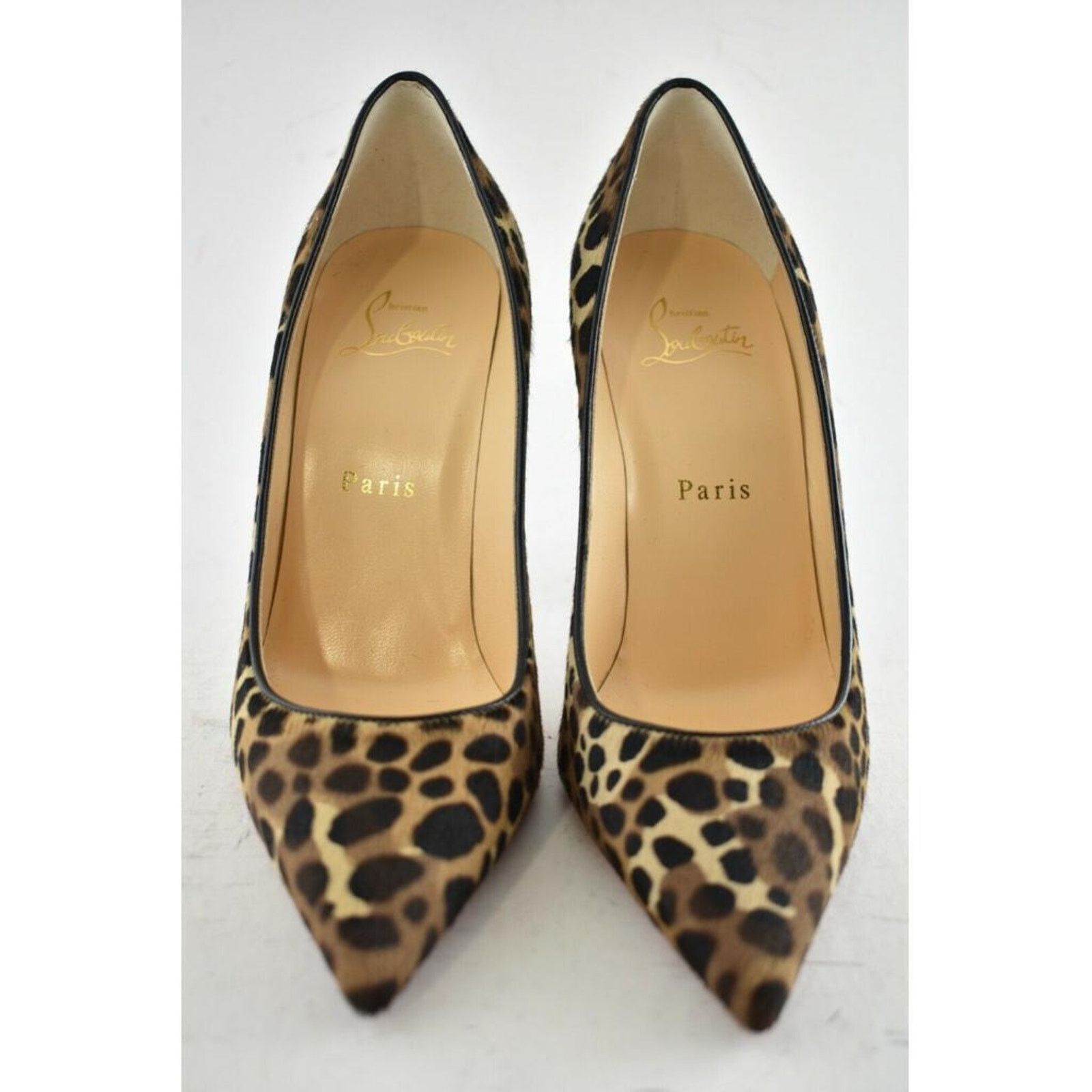 Christian Louboutin Kate 100 Pony Madagascar Leopard Black Brown Heel Pump 37 Size US 7 / IT 37 - 6 Thumbnail