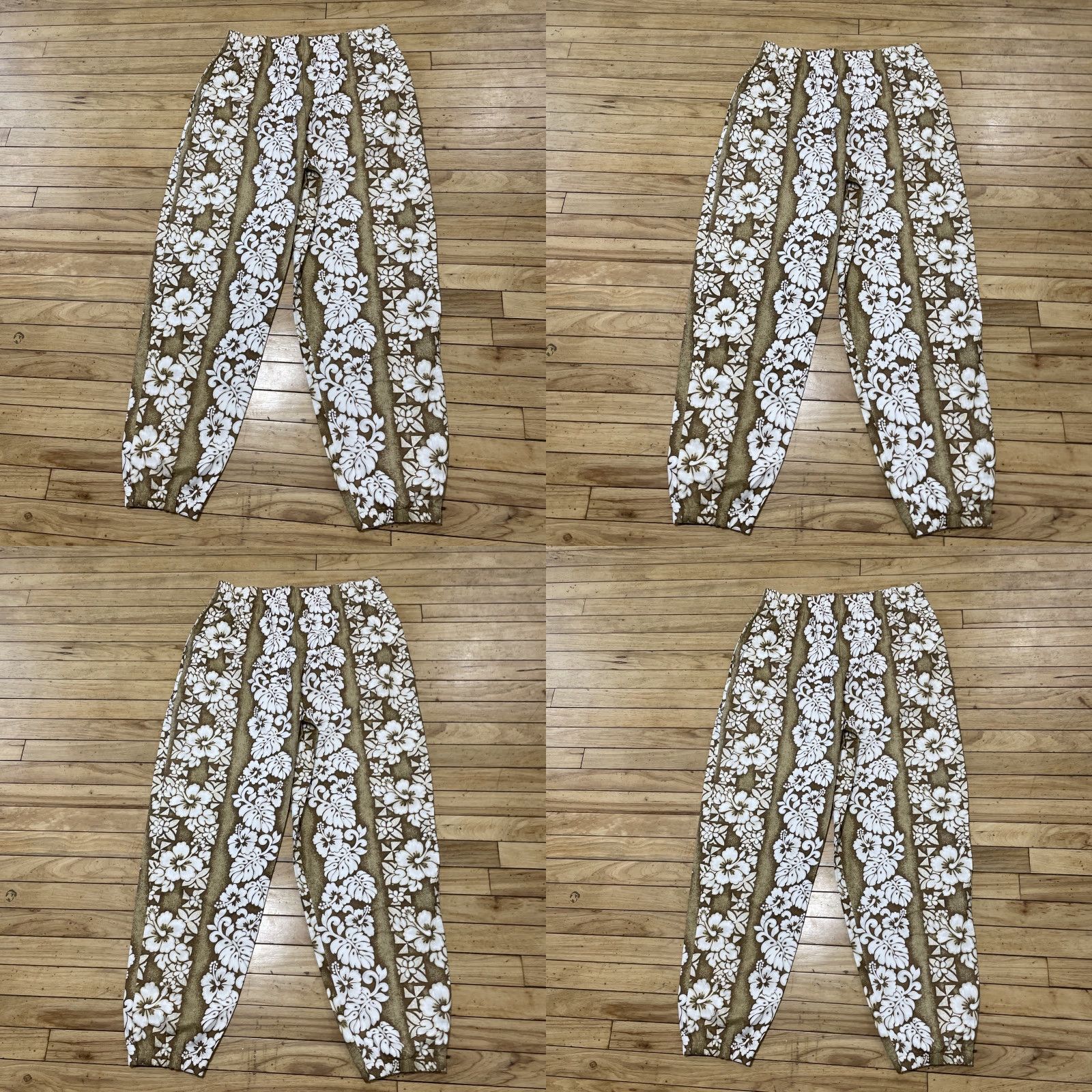 Vintage VINTAGE Reebesse Beverly Hills 2XL Brown Floral Hawaiian Pants 80s Parachute Tapered Jogger Baggy Streetwear Men's Size US 39 - 10 Thumbnail