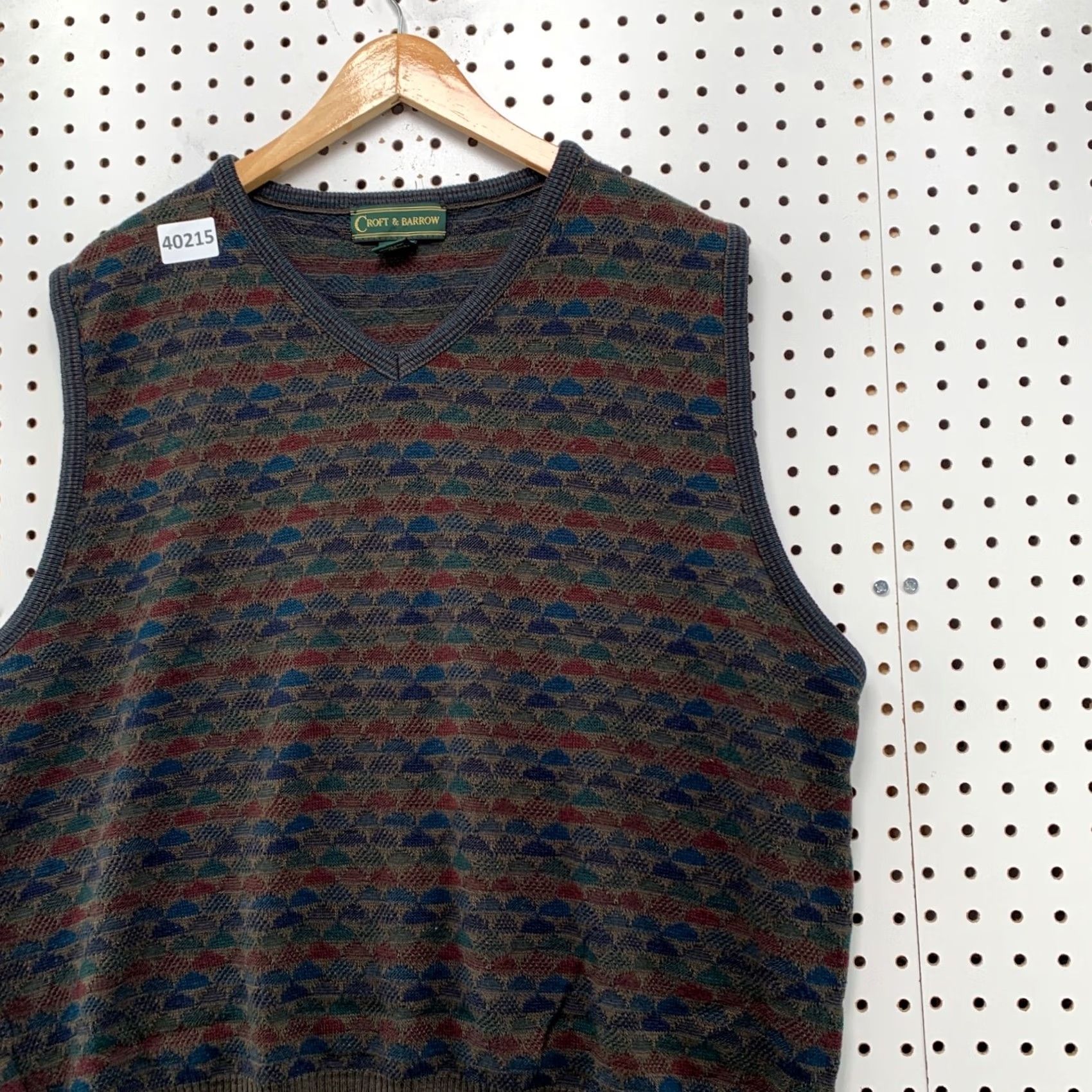 Croft & Barrow Vintage Croft Barrow Sweater Vest XL Brown Wool Geometric Knit Italy Mens Size US XL / EU 56 / 4 - 6 Thumbnail