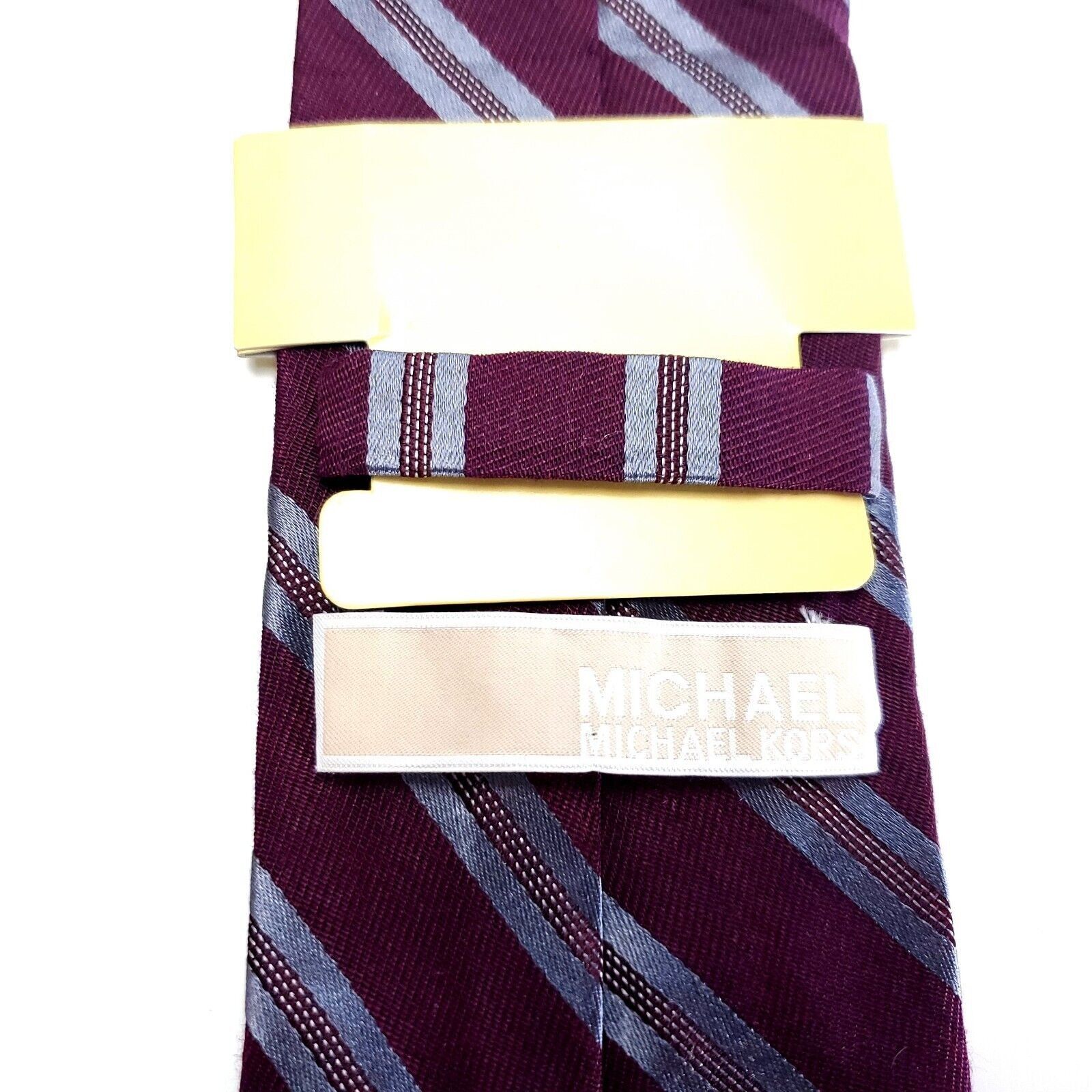 Michael Kors Michael Kors Silk Tie Woven Striped Maroon Red Skinny Size ONE SIZE - 3 Thumbnail