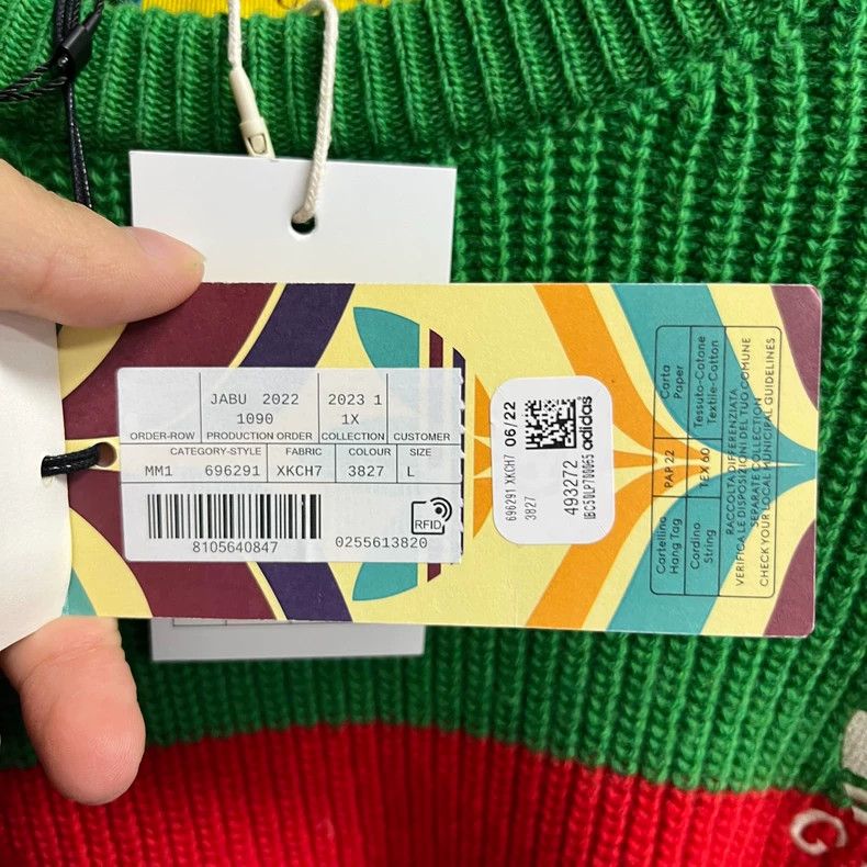 Gucci Gucci Adidas red and green striped color block knitted patt Size US L / EU 52-54 / 3 - 4 Thumbnail