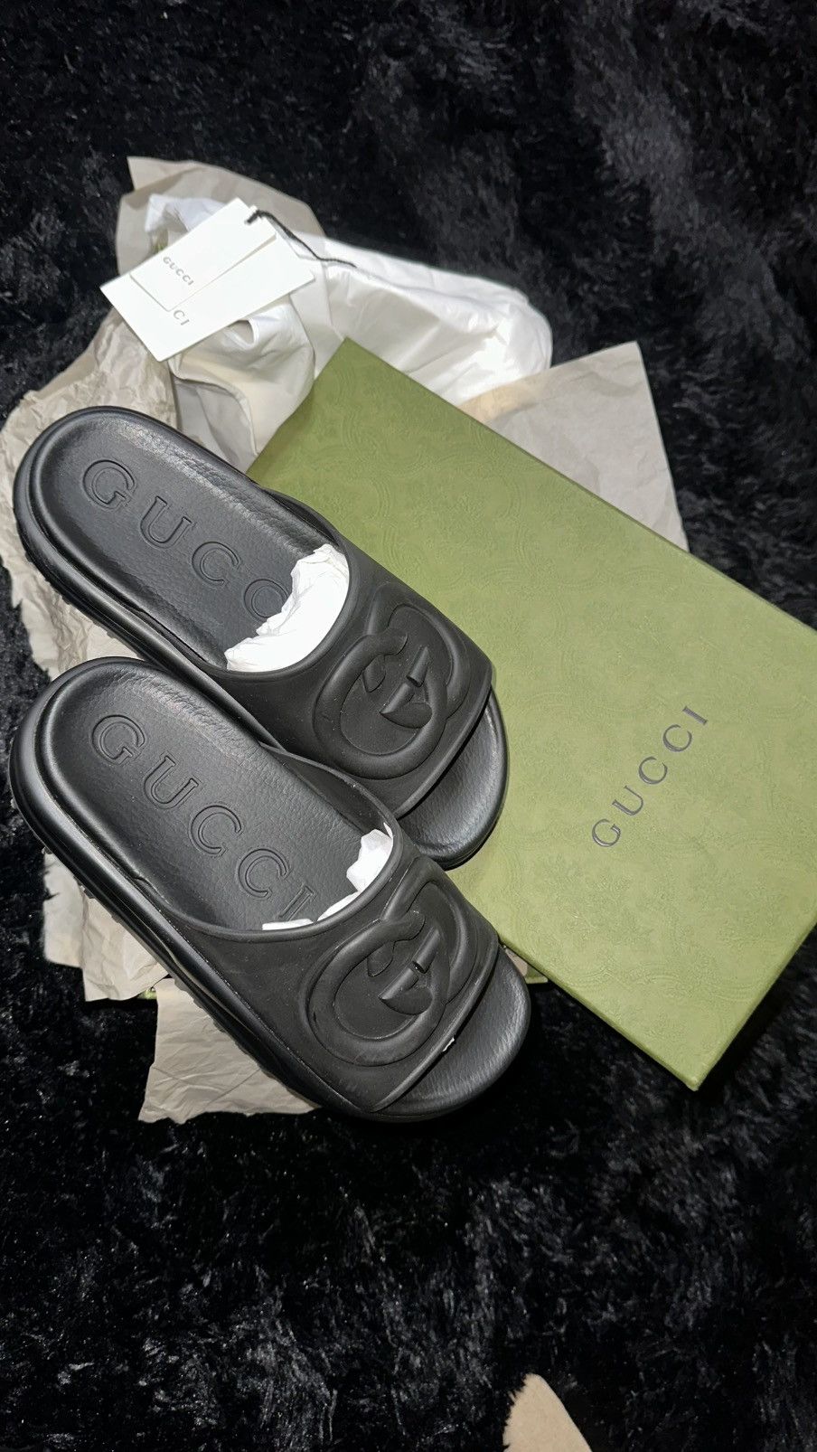 Gucci Gucci Sandal 'Interlocking G - Black' Gucci Sandal Size US 7 / IT 37 - 7 Thumbnail