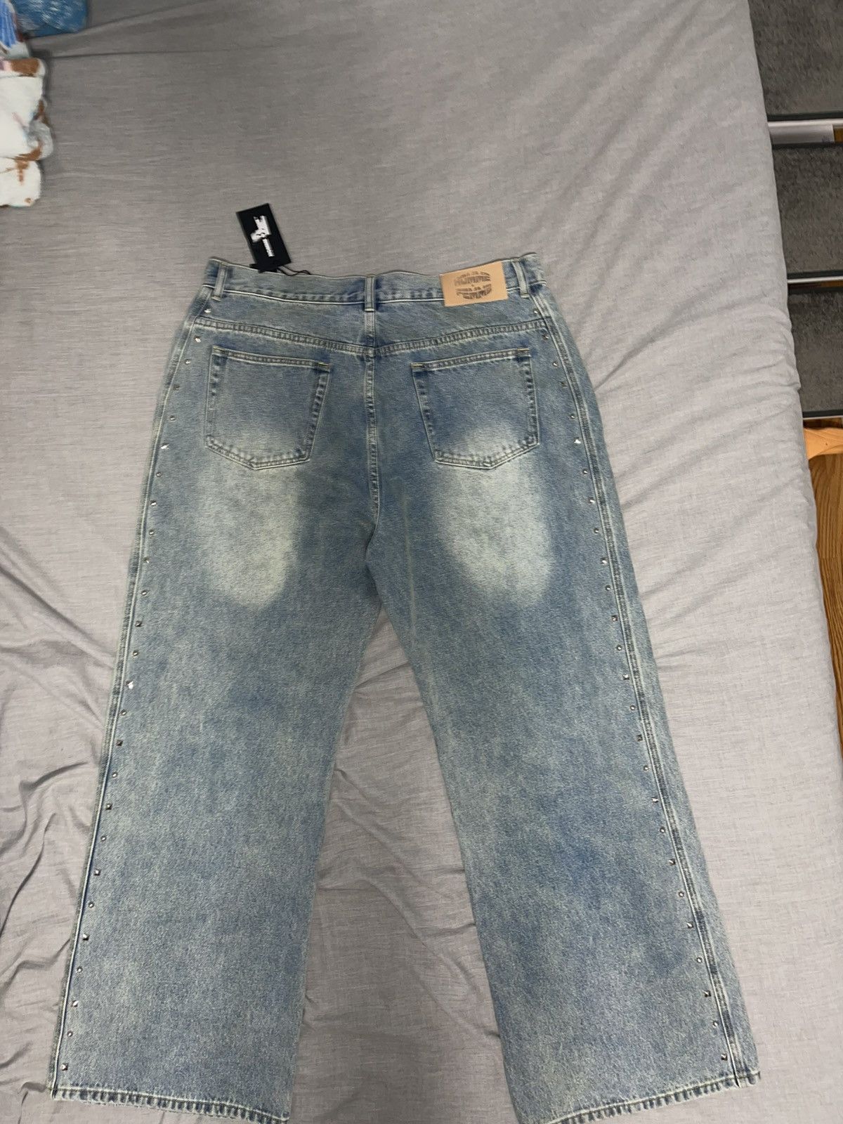 Homme + Femme La HOMME+FEMME Studded Denim Jeans Size US 38 / EU 54 - 4 Thumbnail