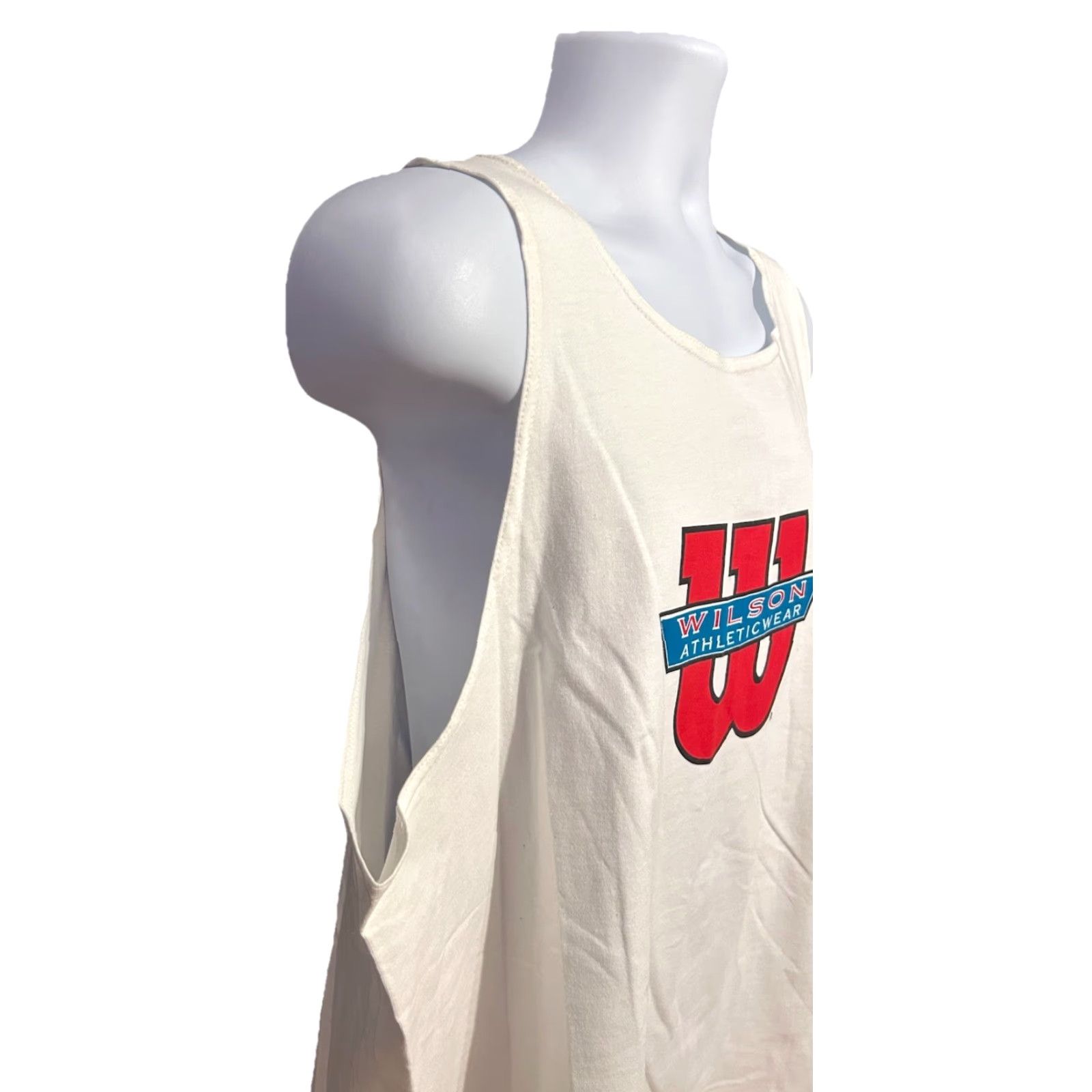 Wilson VINTAGE Wilson Athletic wear Tank Top Men XL White Logo 80s Sports Gym T-Shirt Sleeveless Regular Fit Crew Neck NWT Dead Stock 1983 Style#5008 US Made Size US XL / EU 56 / 4 - 3 Thumbnail