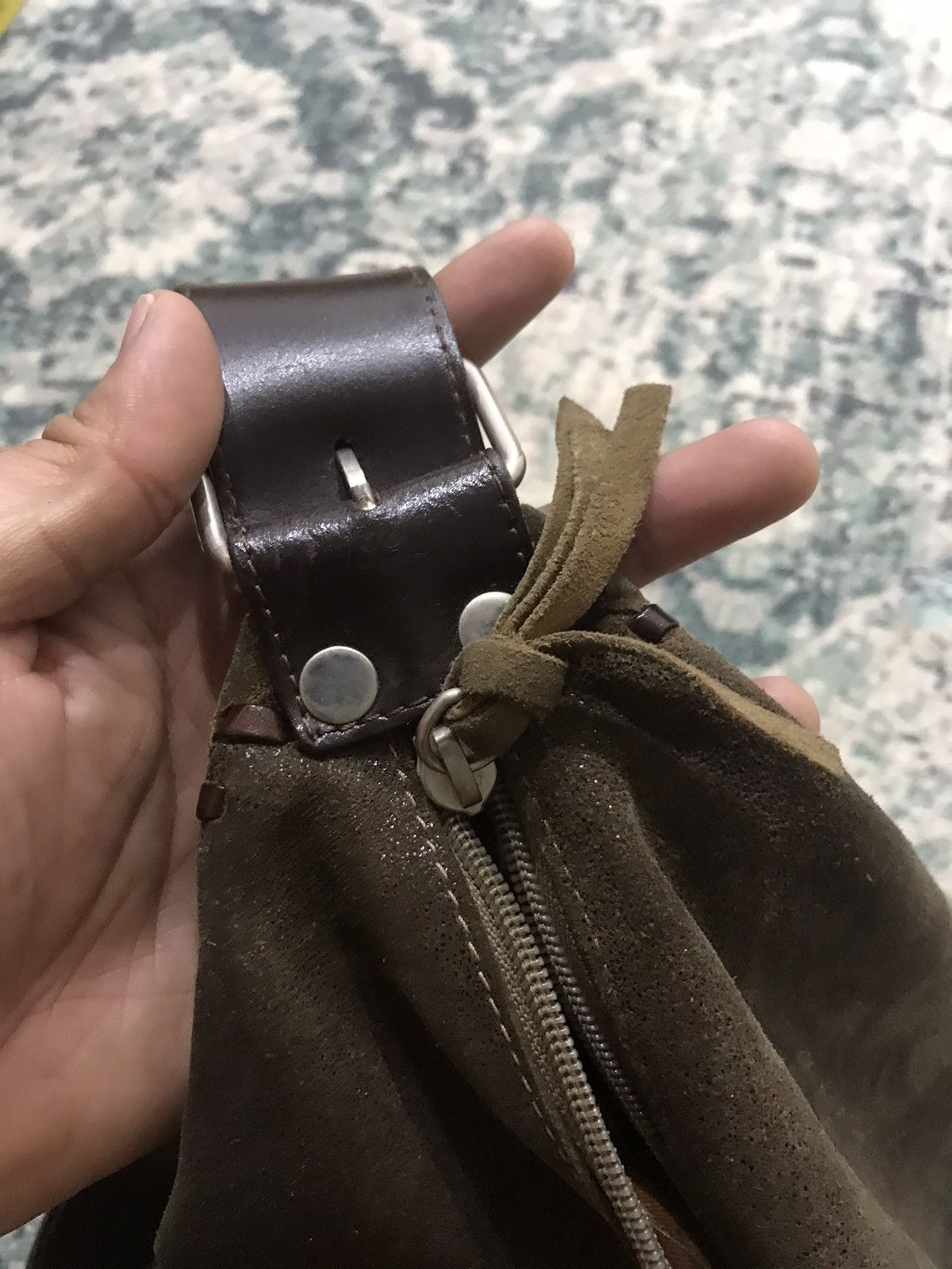 Made In Italy Laura Di Maggio Waxed Leather Handbag