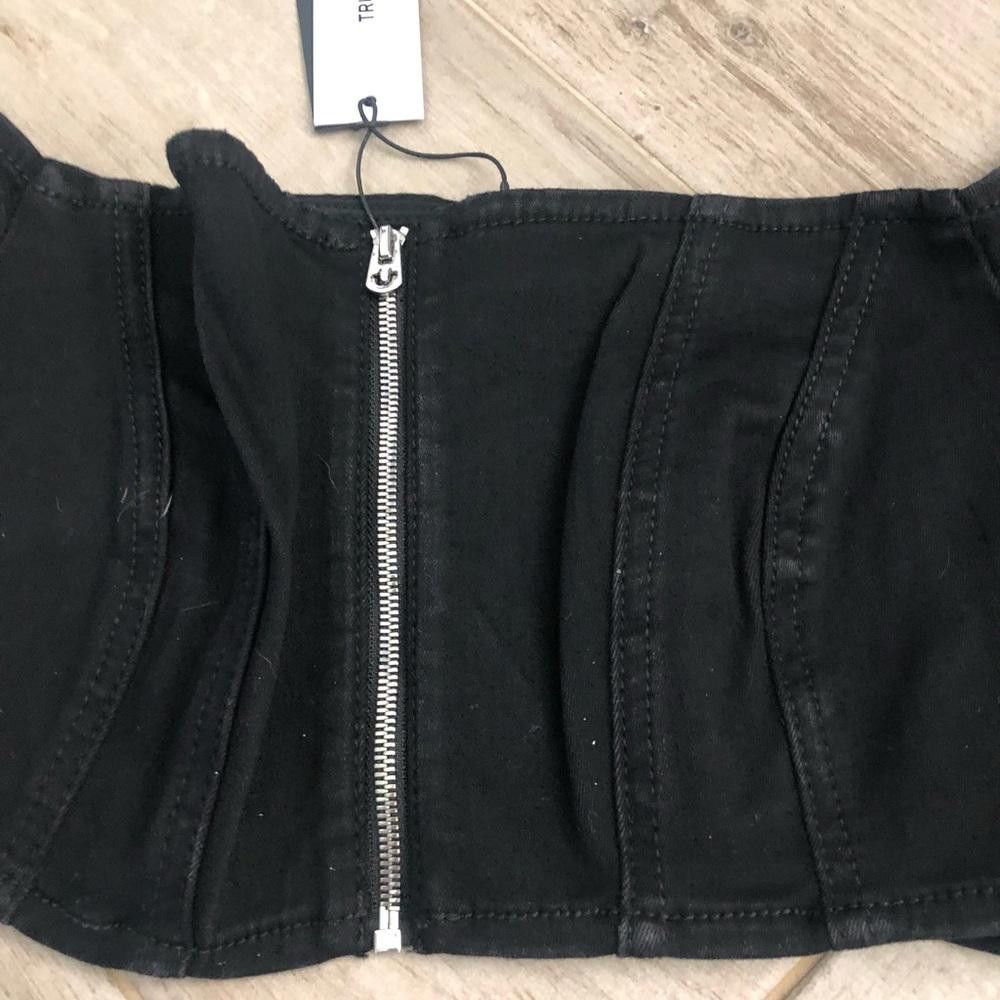 True Religion True Religion Black Off Shoulder Zipped Top Size M / US 6-8 / IT 42-44 - 4 Thumbnail