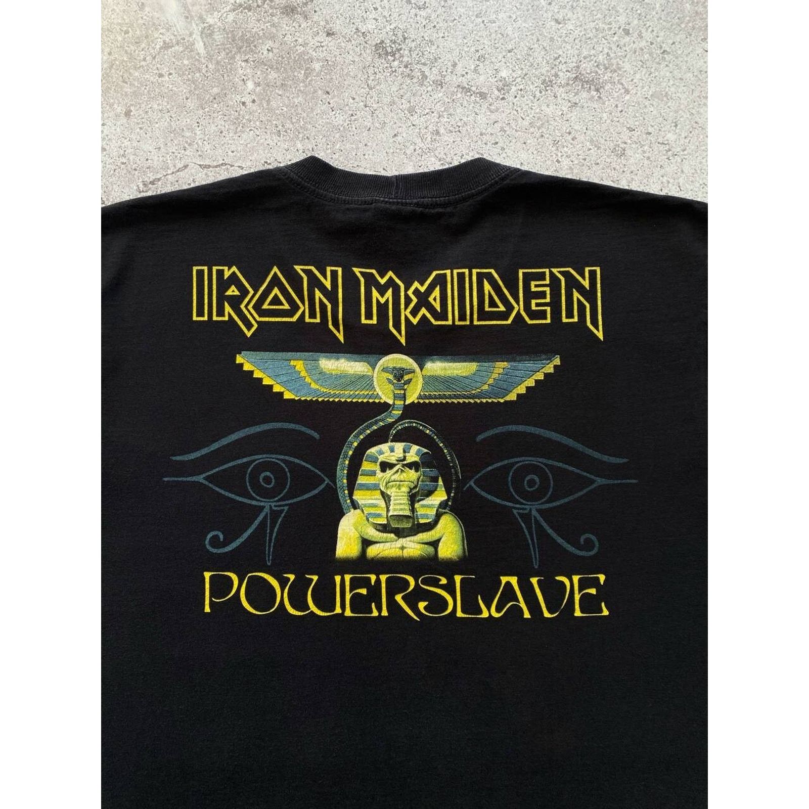 Band Tees × Iron Maiden × Vintage VINTAGE IRON MAIDEN "POWERSLAVE" ALBUM HEAVY METAL BAND TEE Size US L / EU 52-54 / 3 - 7 Thumbnail