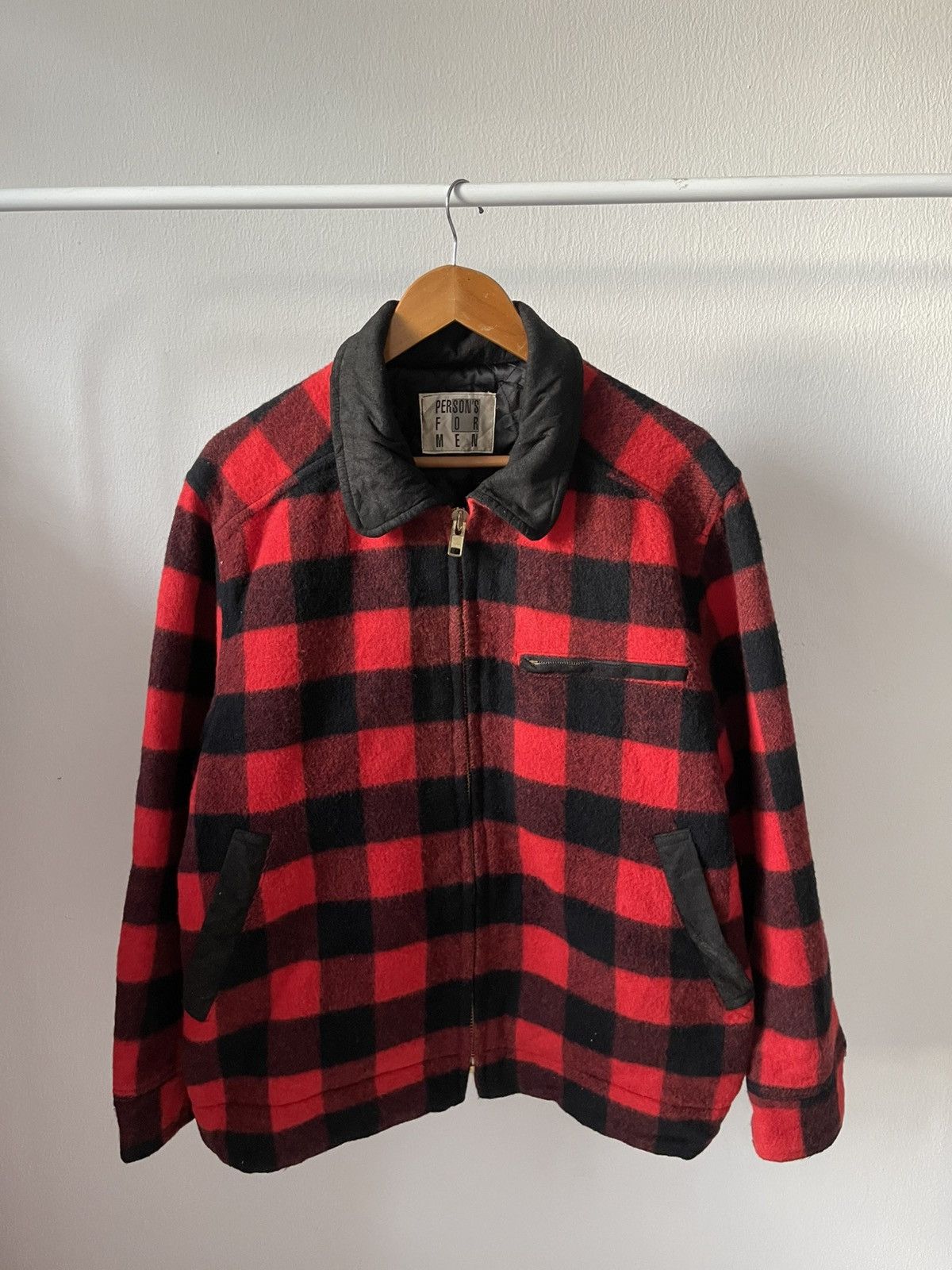 PERSON'S 80s Persons For Men Plaid Wool Destroit Style Jacket Size US L / EU 52-54 / 3 - 7 Thumbnail