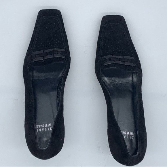 Stuart Weitzman Stuart Weitzman Vintage Perforated Black Suede Pump Size US 9 / IT 39 - 9 Thumbnail