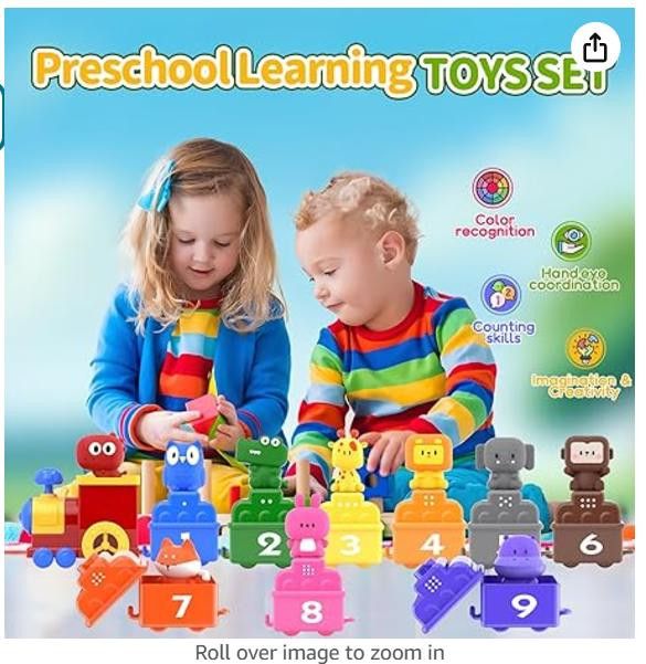 NBDN Nobrandedon Montessori Learning Train - Counting, Sorting, Puppets Size ONE SIZE - 3 Thumbnail