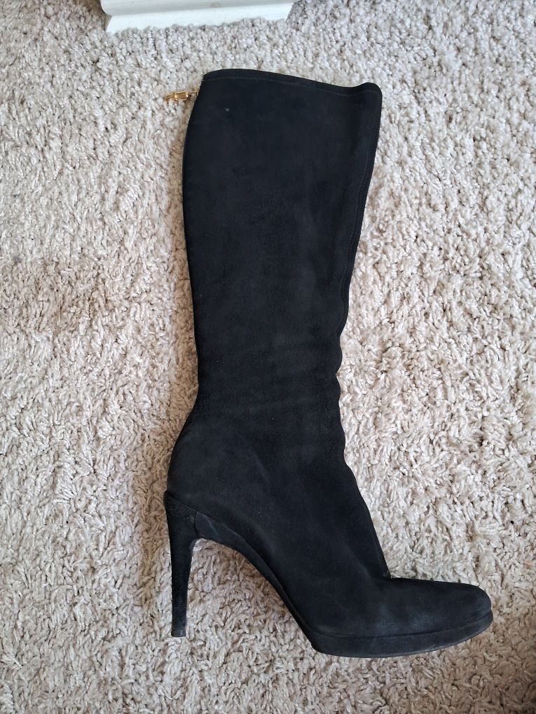 Gucci Gucci Black Leather Suede Heels Boots Size US 8 / IT 38 - 6 Thumbnail