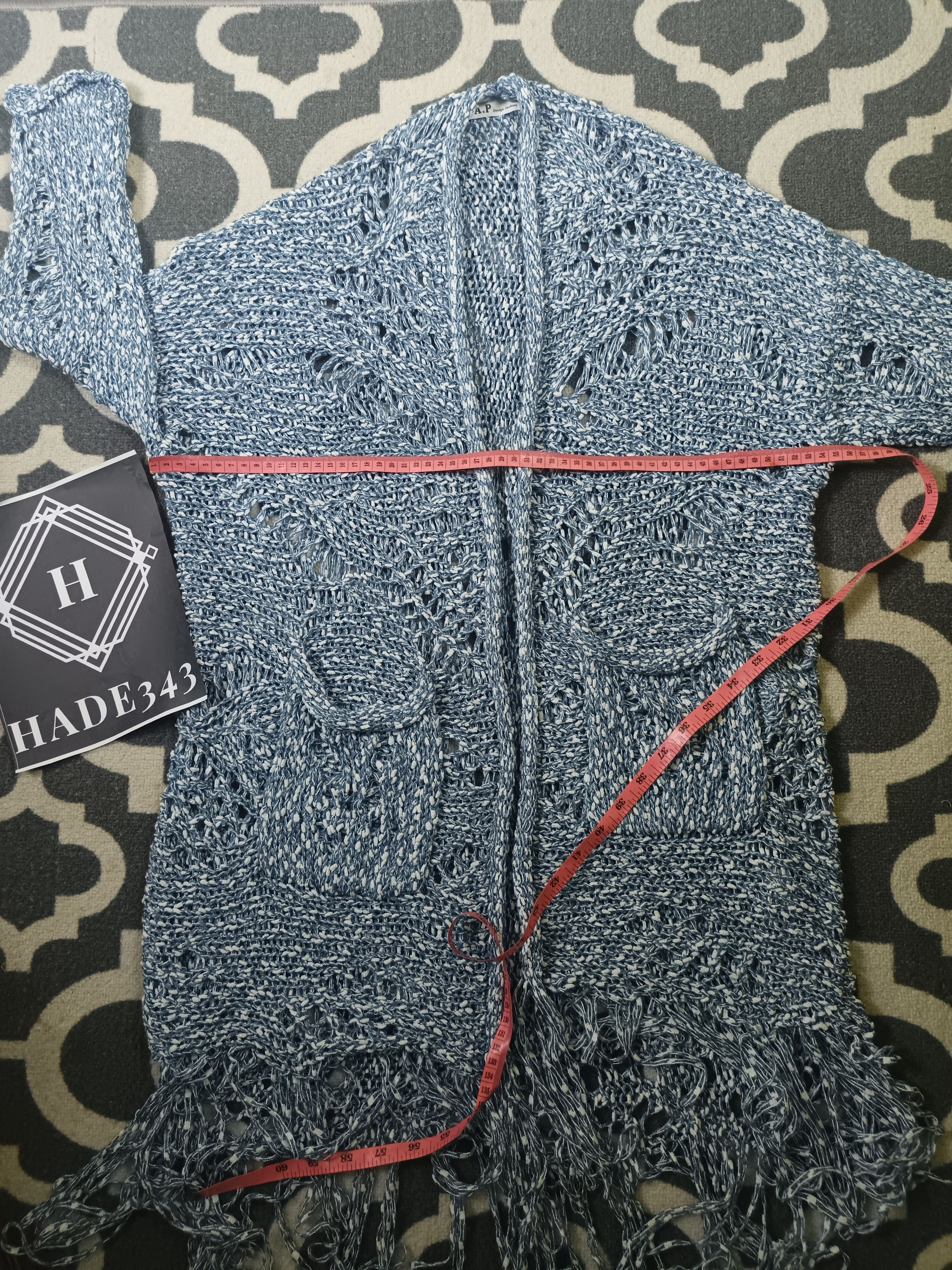 Other A.P Design Fashion Distressed Tassel Cable Knit Cardigan Size L / US 10 / IT 46 - 12 Thumbnail