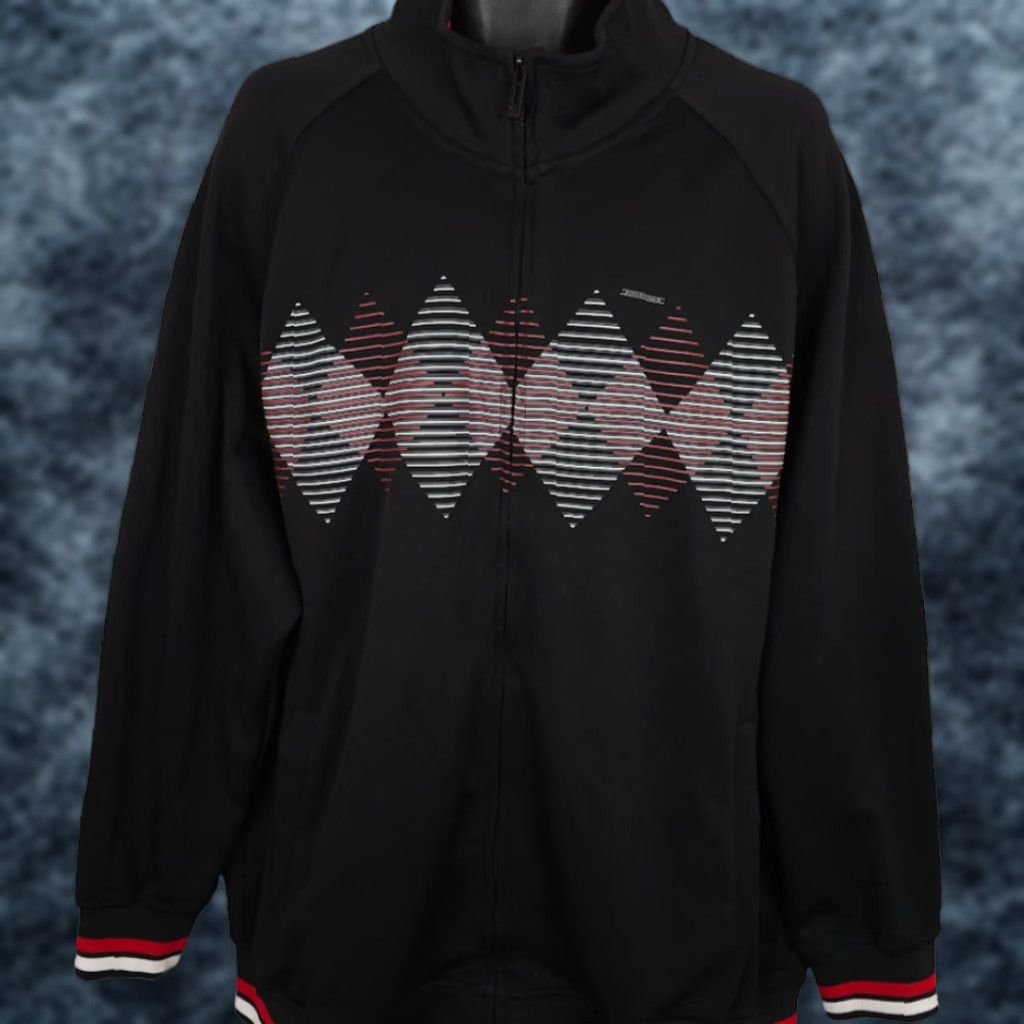 Ecko Unltd. Ecko Unltd Track Jacket Mens Size 3XL Black Diamonds Geometric Streetwear Size US XXL / EU 58 / 5 - 1 Thumbnail
