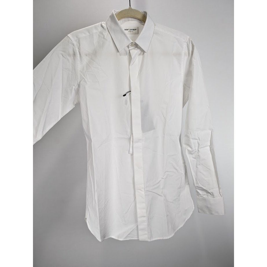 Saint Laurent Paris o1rshd1 Button Shirt in White Size US S / EU 44-46 / 1 - 7 Thumbnail