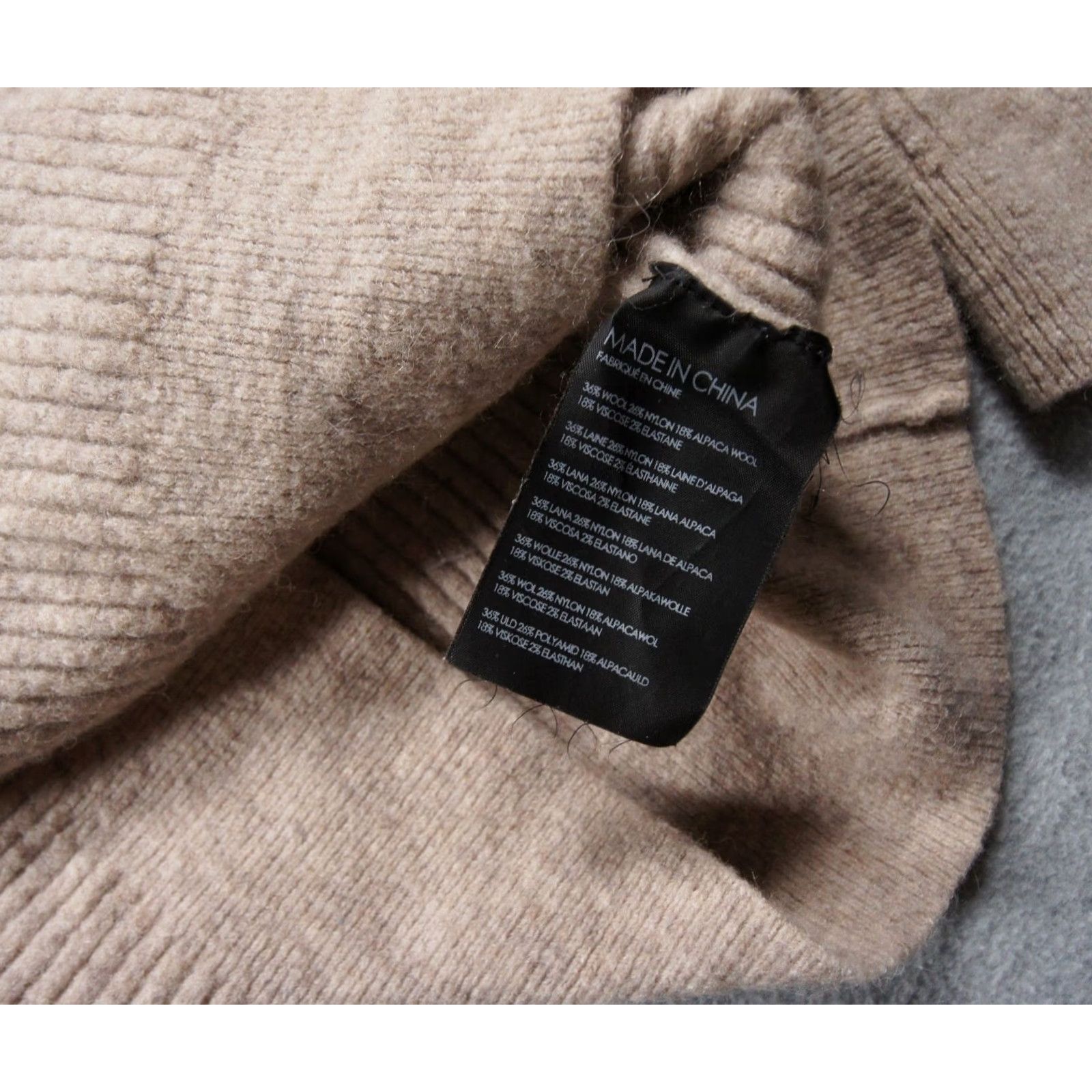 Club Monaco Club Monaco Sweater Womens XS Beige Ribbed Knit Mock Neck Wool Alpaca Blend Pullover Knit Size XS / US 0-2 / IT 36-38 - 6 Thumbnail