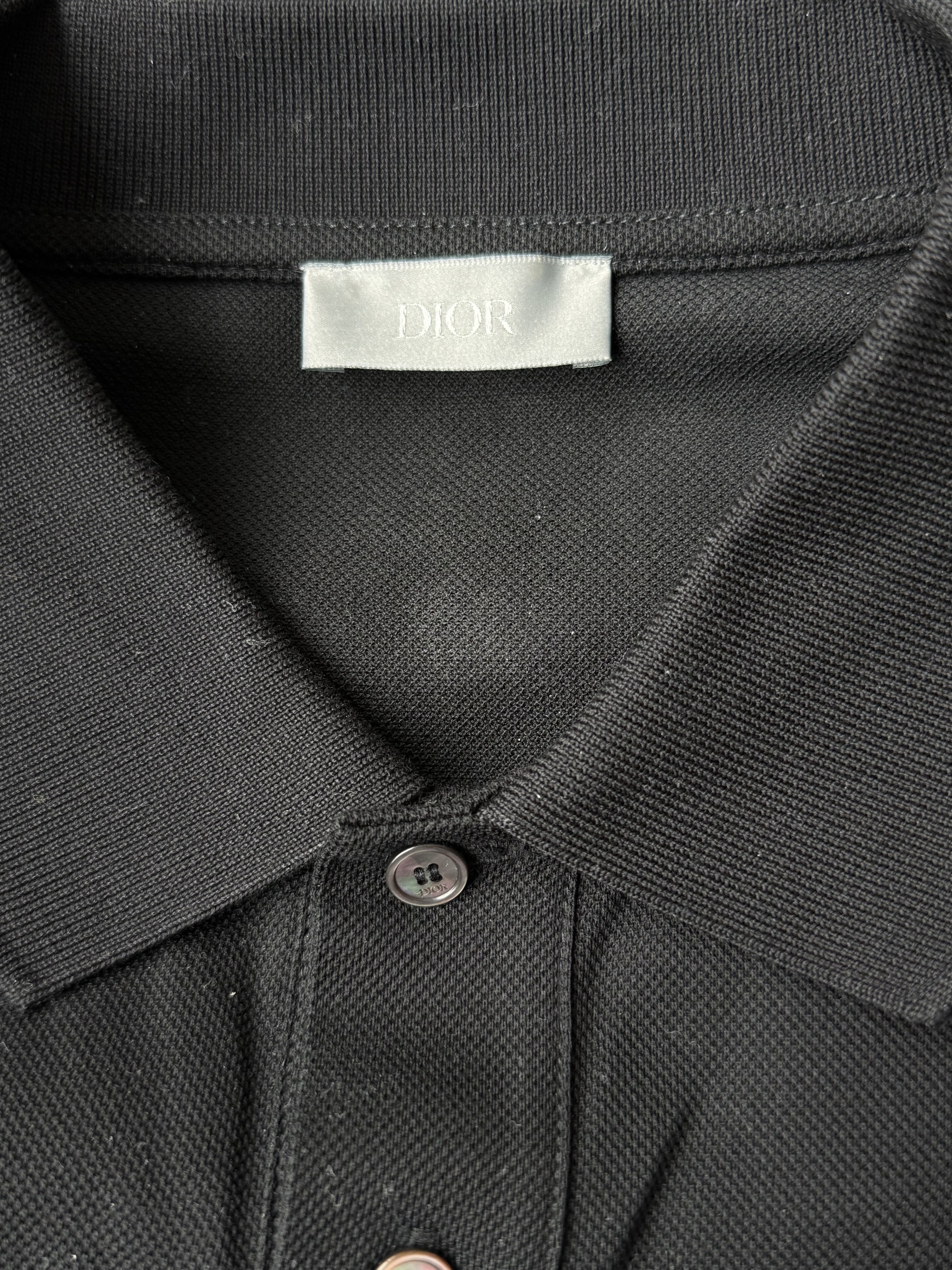 Dior Dior Peter Doig Black & White Embroidered Logo Polo T-Shirt Size US XS / EU 42 / 0 - 3 Thumbnail