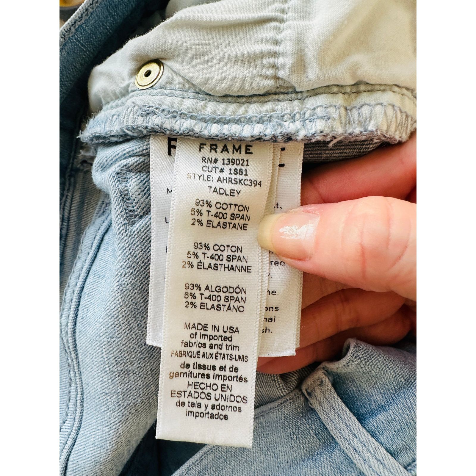Frame Frame Light Wash Ali High-Rise Cigarette Denim Jeans 28 Size 28" / US 6 / IT 42 - 11 Thumbnail