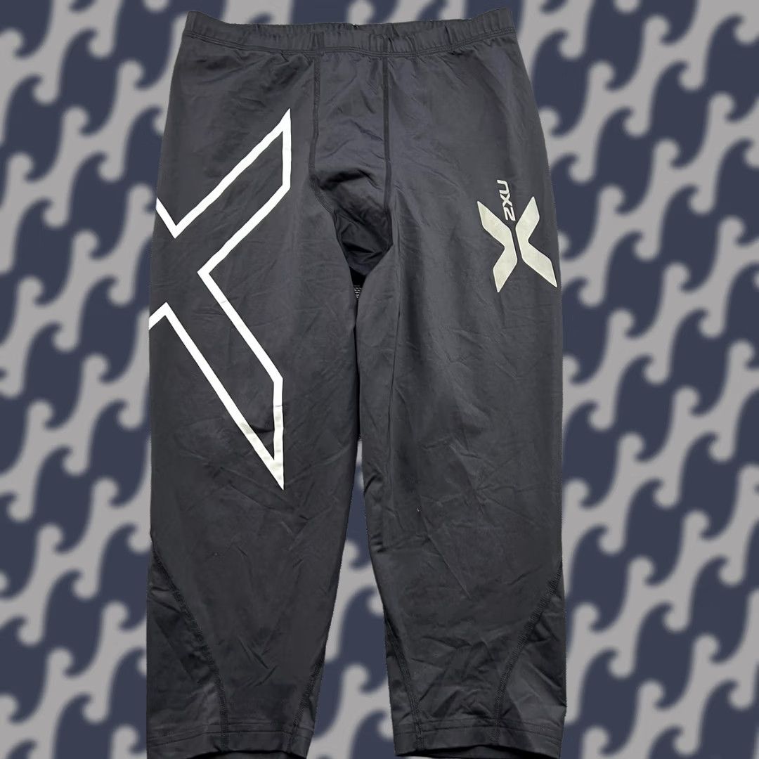 2XU 2XU Elite Mens Compression 3/4 Pants Large White Tights Athletic Drawstrings Track Pants Mens L Black 2XU Clinch Size US 33 - 1 Thumbnail