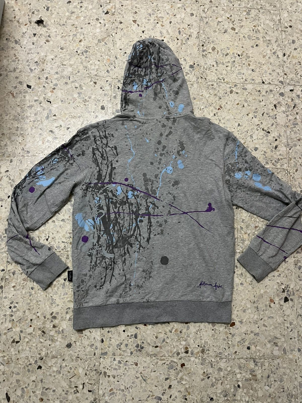 Fubu FUBU Collection Zip Hoodie Grey Paint Splatter Rare Design Size US L / EU 52-54 / 3 - 9 Thumbnail