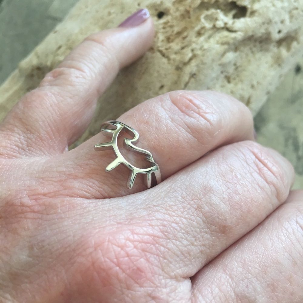 The Unbranded Brand Sterling Silver Sun and Wave Ring Size 6 Size ONE SIZE - 3 Thumbnail