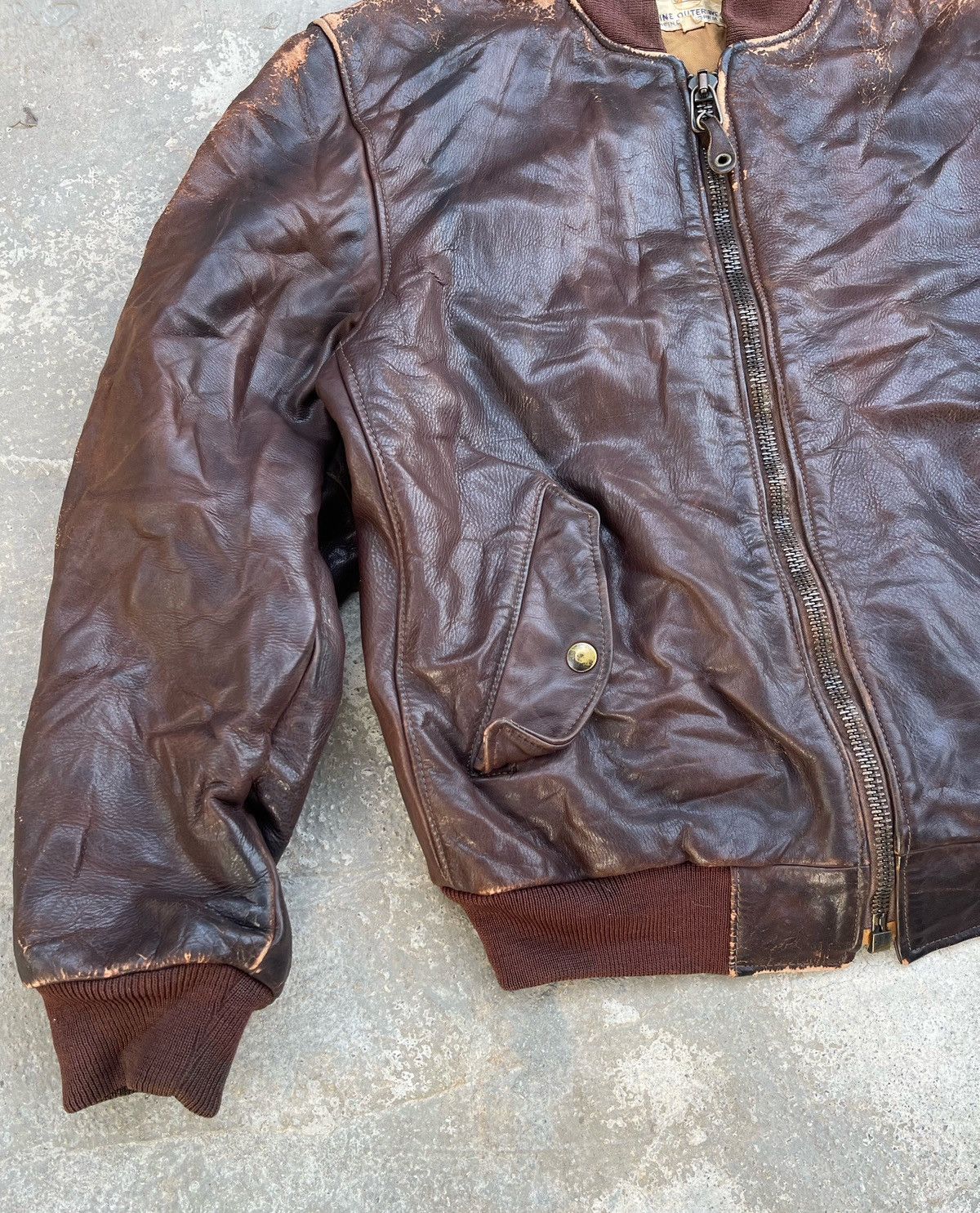 Golden Bear 🔥Vintage Golden Bear Genuine Leather Flight Bomber Jacket Size US M / EU 48-50 / 2 - 8 Thumbnail
