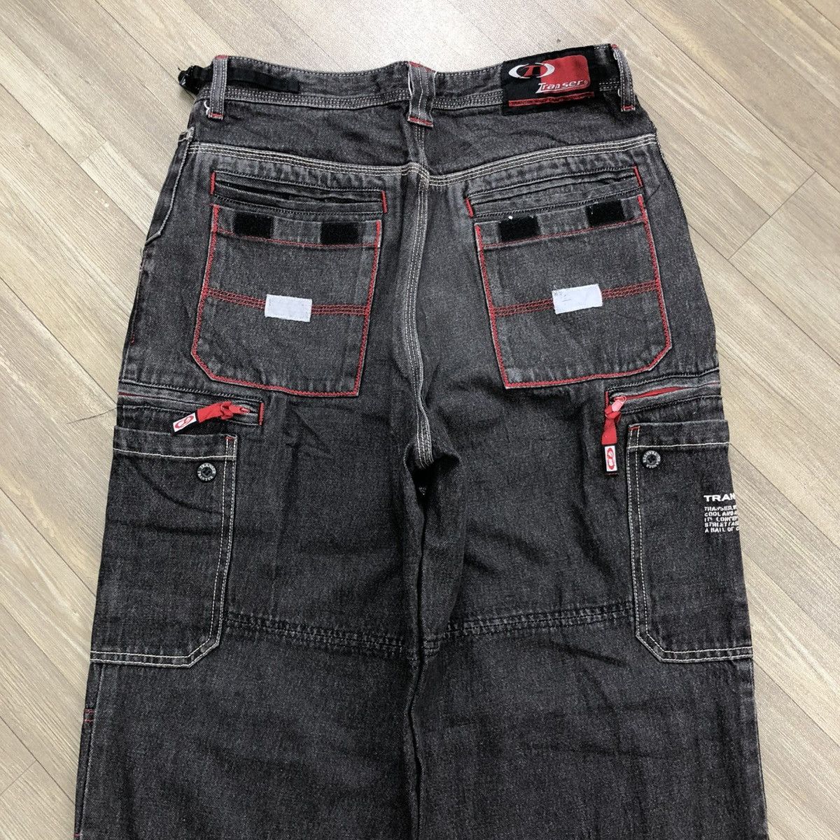 Vintage Vintage Transer Multi Pocket Cargo Bondage Baggy Jeans Y2K Size US 31 - 18 Thumbnail