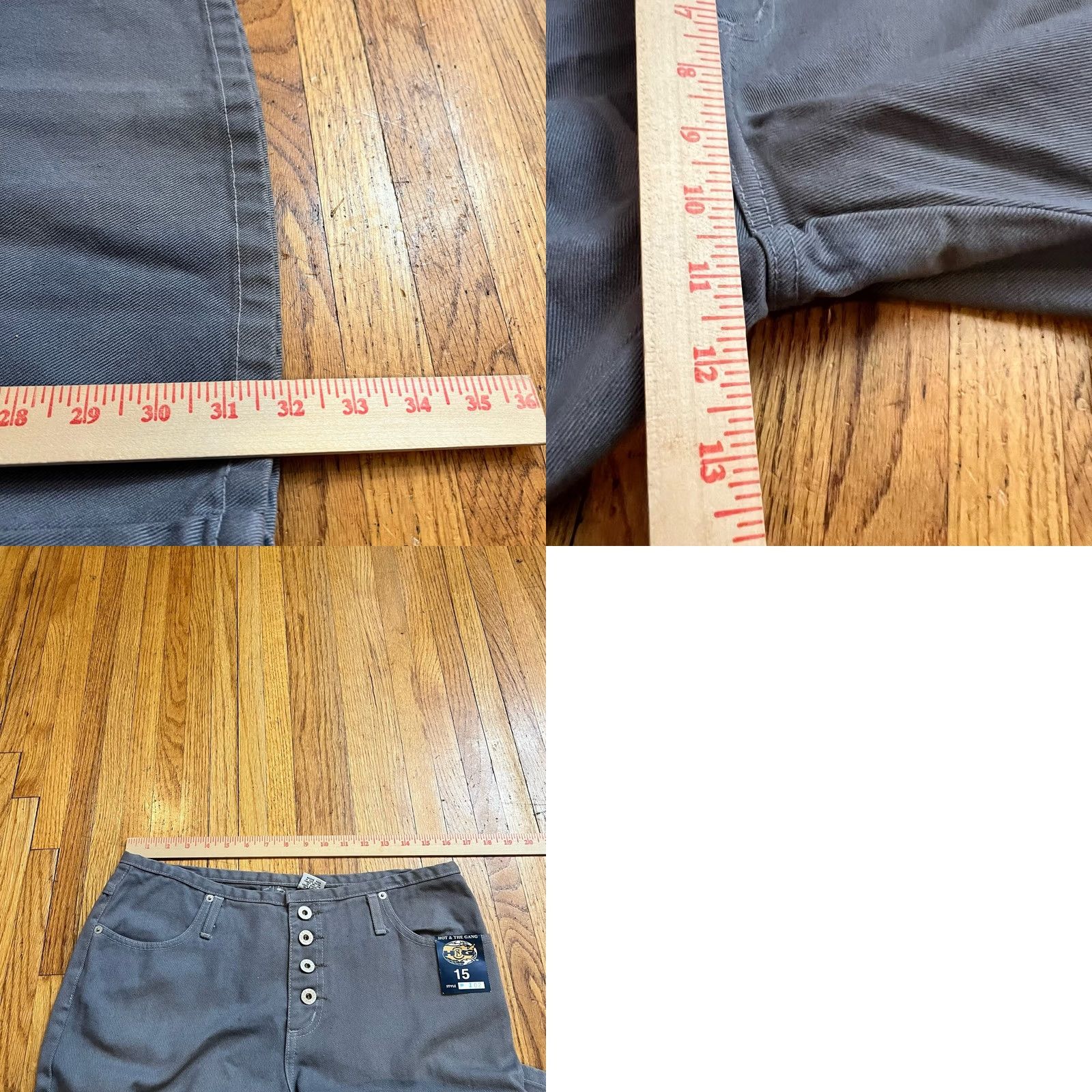 NANGA VINTAGE Hot & The Gang Jeans Womens 15 Flare Gray Button Front Pants Womens 15 Flare Gray Jeans 32x32 Size 36" / US 14 / IT 50 - 8 Thumbnail