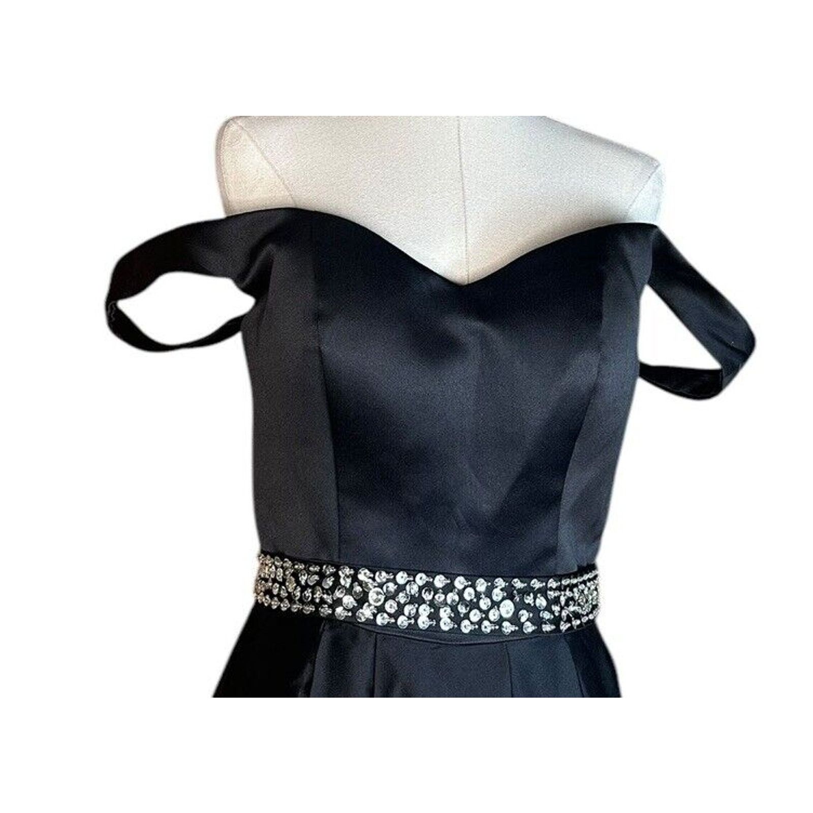 Other Long Black Off the Shoulder Formal Dress Pockets Sequins 4? Size S / US 4 / IT 40 - 2 Thumbnail