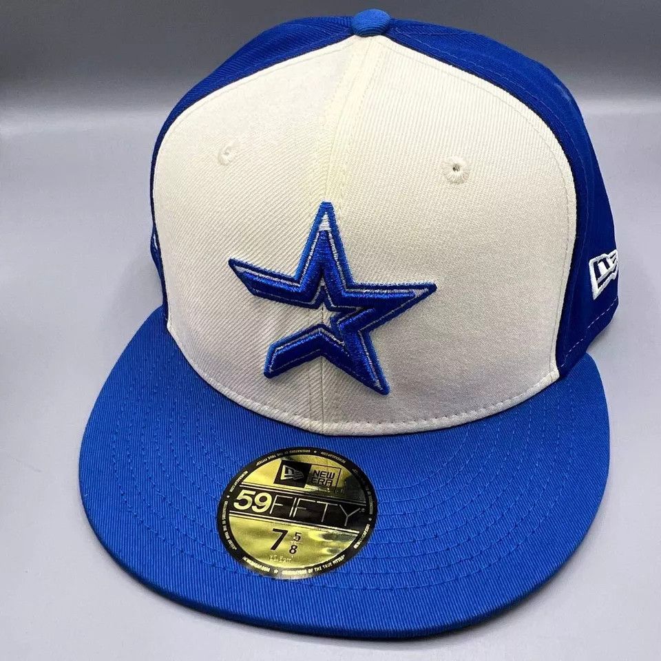 New Era Houston Astros Hat Men 7 5/8 59Fifty New Era MLB Fitted Cap Size ONE SIZE - 3 Thumbnail