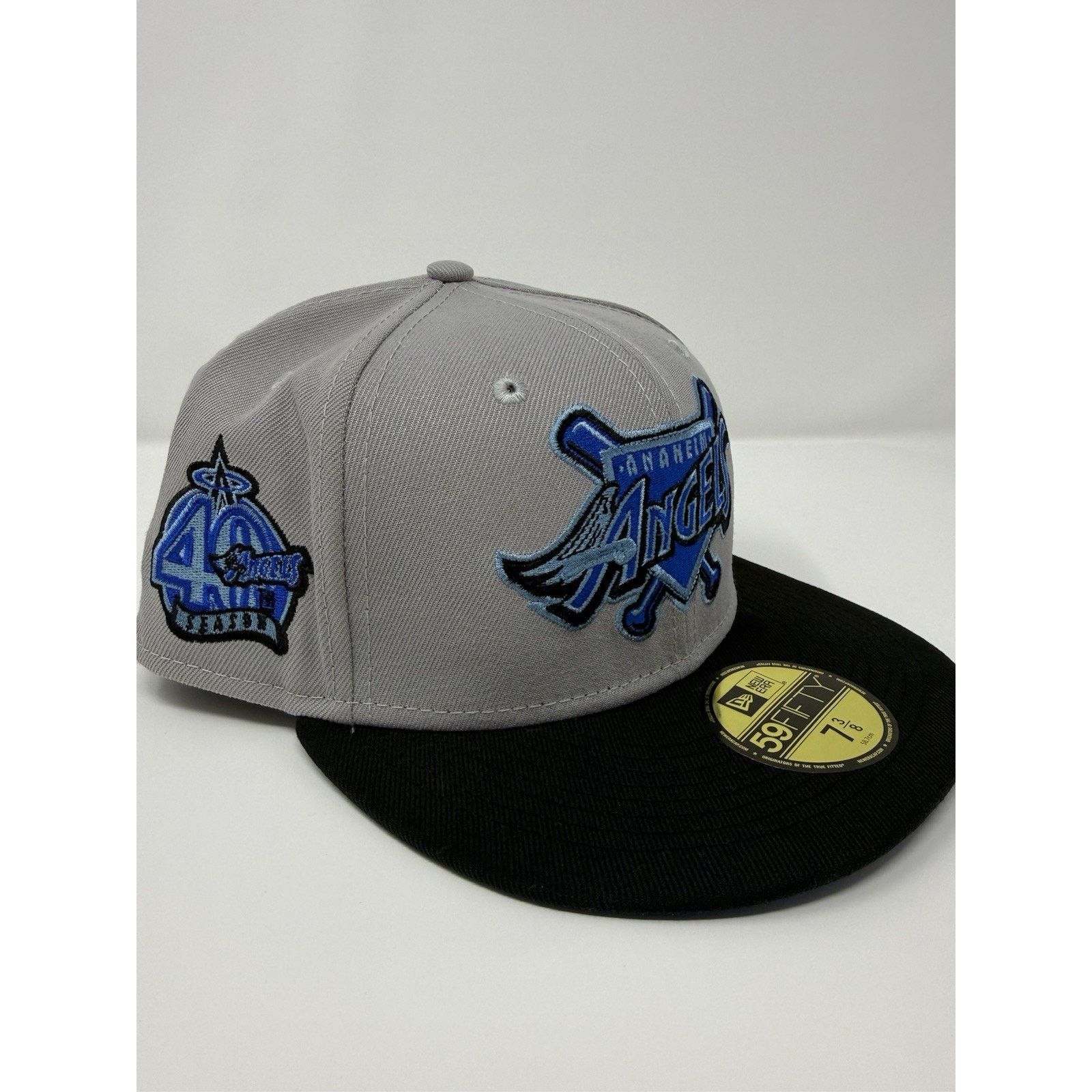 New Era New Era Anaheim Angels 40th Fitted Hat Size 7 3/8 Gray/Navy Size ONE SIZE - 2 Thumbnail