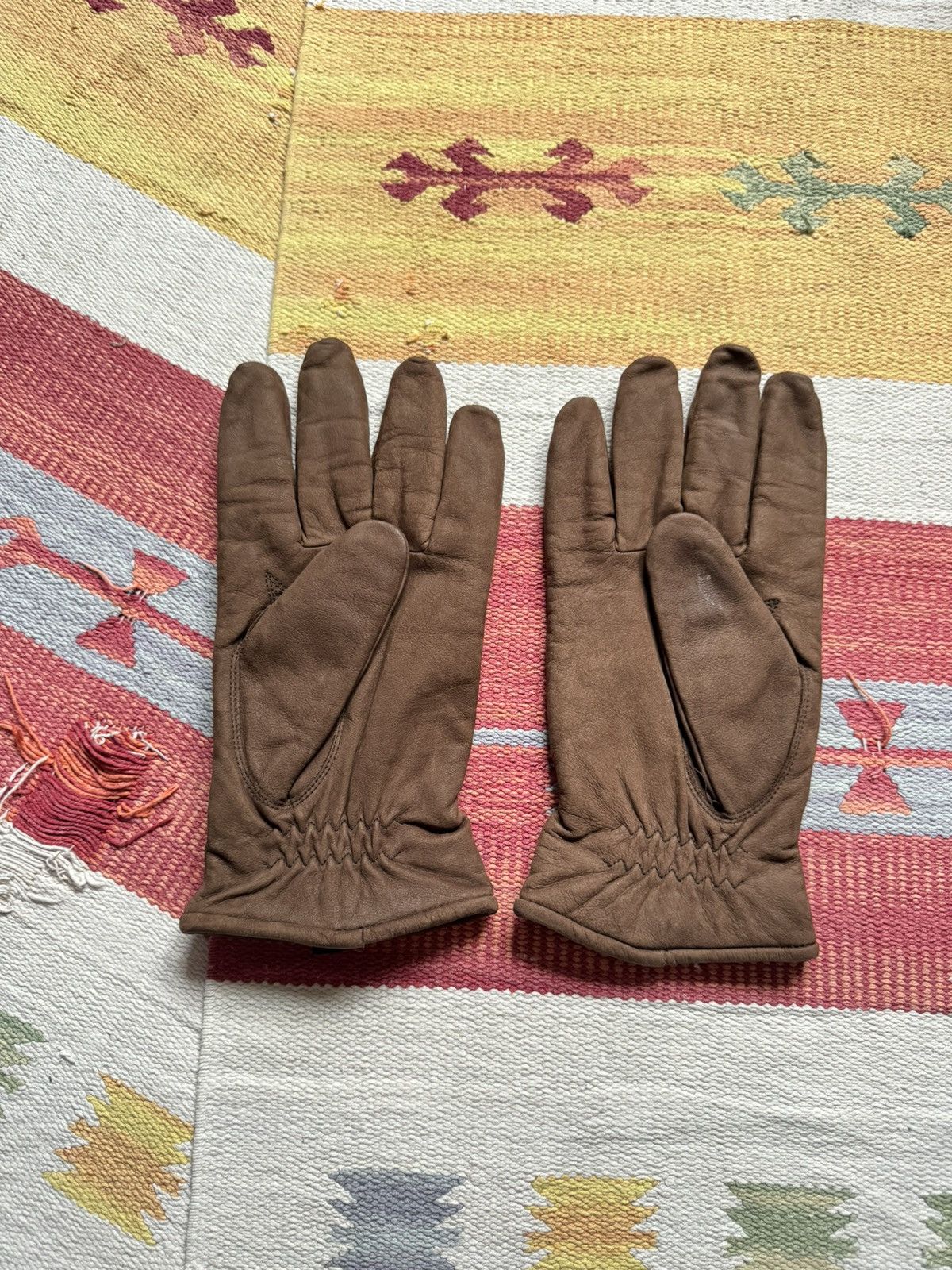 Genuine Leather Vintage 00’s Genuine Leather Brown Gloves Size ONE SIZE - 4 Thumbnail