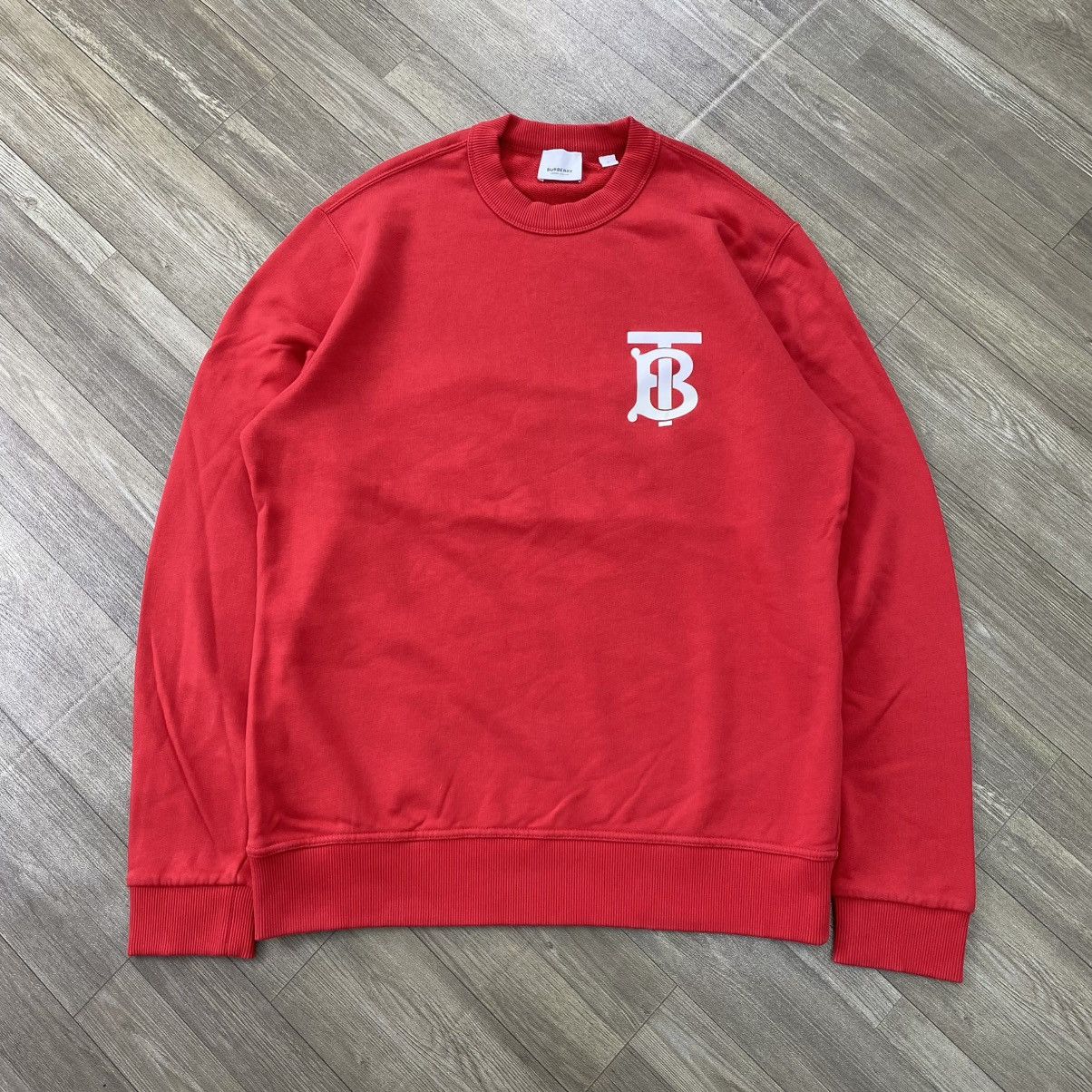 Burberry 🇵🇹Luxury Burberry TB Logo Printed Red Sweatshirt Size US S / EU 44-46 / 1 - 1 Thumbnail