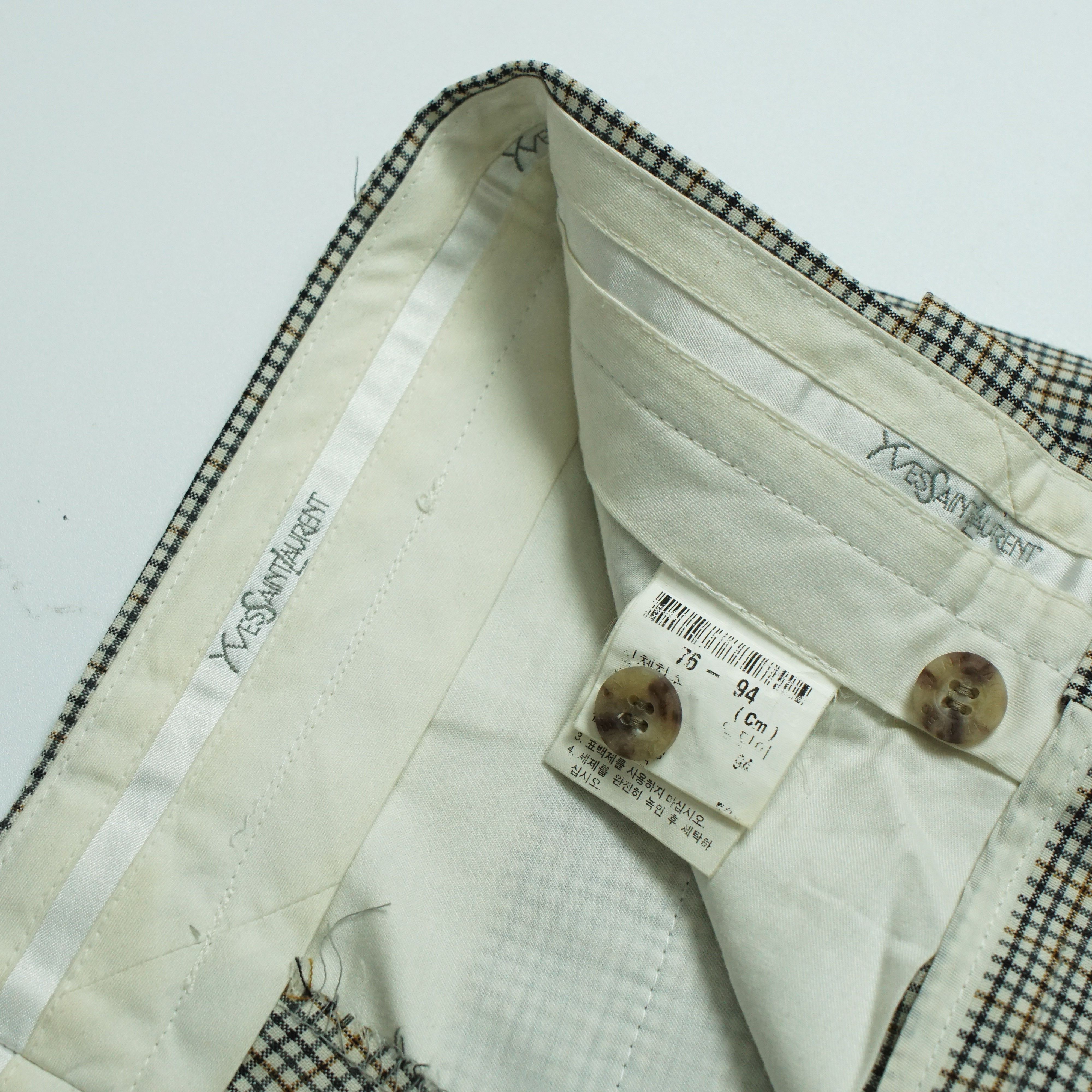 Yves Saint Laurent *NoTariff 90s Yves Saint Laurent Plaid Pants Size 28" / US 6 / IT 42 - 6 Thumbnail