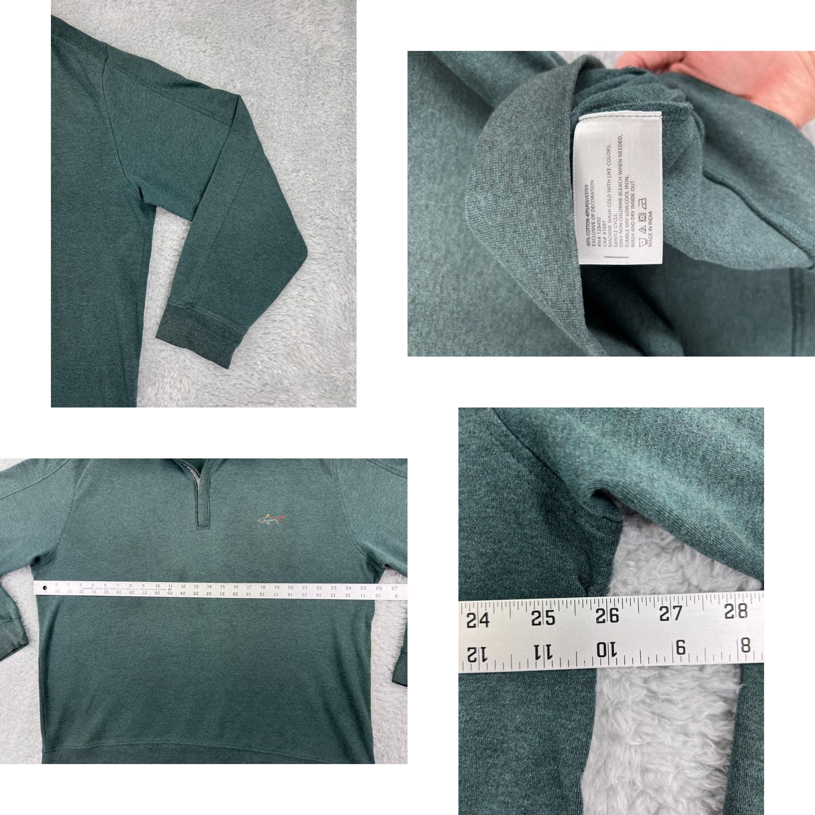 Vintage Greg Norman Mens Casual Shirt XL Green 1/4 Zip Lightweight Cotton Blend Sweater Pullover Size US XL / EU 56 / 4 - 8 Thumbnail