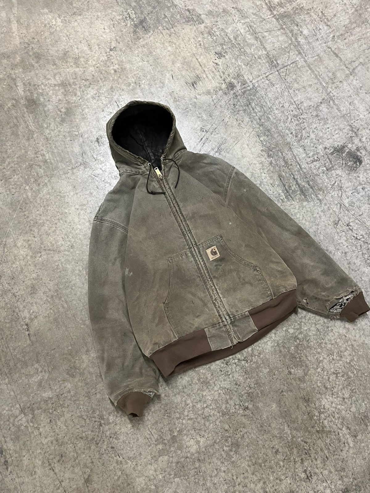 Carhartt × Vintage Carhartt mocha brown perfectly faded and distressed jacket Size US XL / EU 56 / 4 - 3 Thumbnail