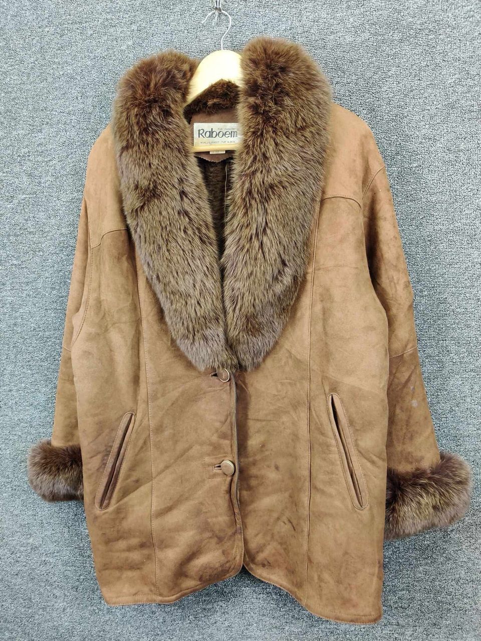 Leather Vintage Roboem Faux Fur Sheepskin Suede Leather Coat Size US L / EU 52-54 / 3 - 2 Thumbnail